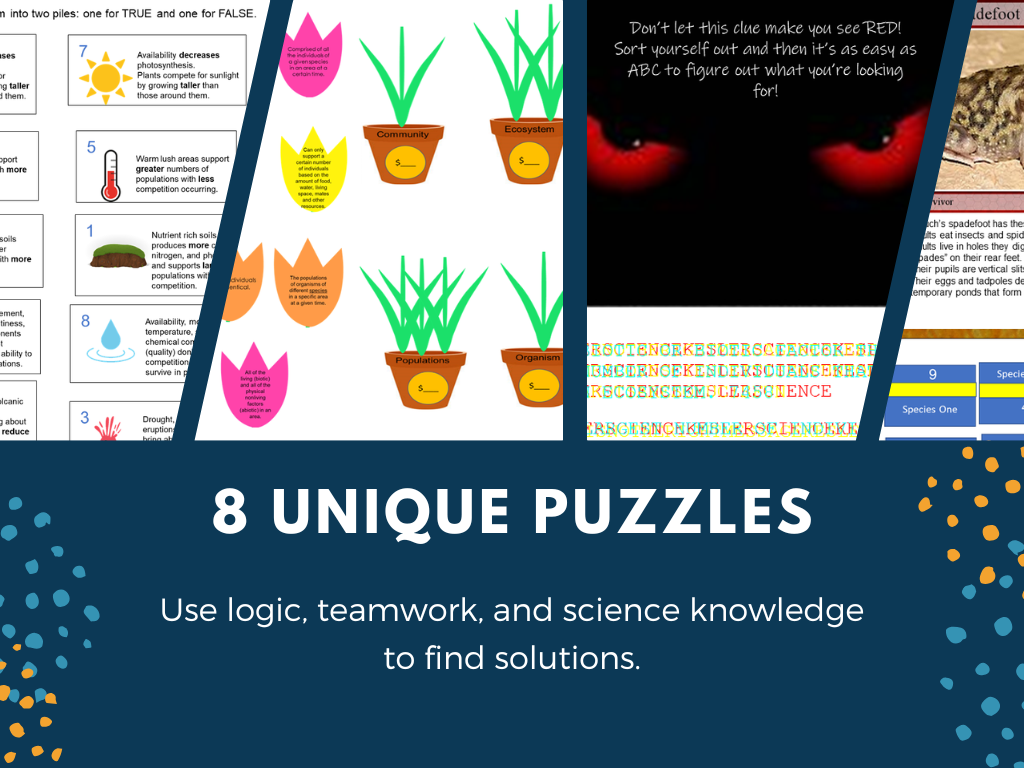 Biotic and Abiotic Factors Escape Room - 6th 7th 8th Gr. Science Review Activity