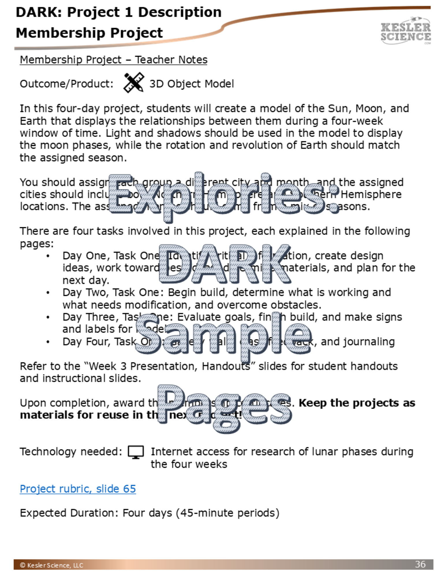 Explories: DARK - an NGSS Unit on the Sky (Core Materials Only) - Grades 6-8