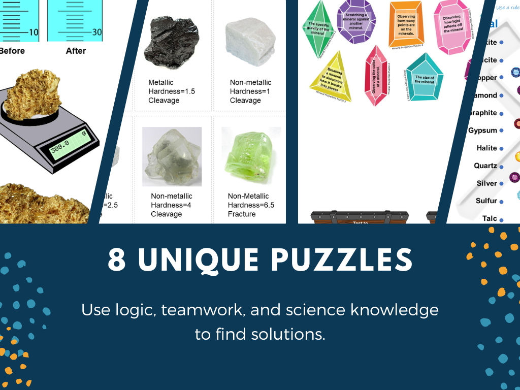 Properties of Minerals Escape Room - 6th 7th 8th Grade Science Review Activity