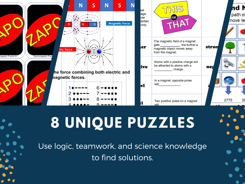 Electromagnetism Escape Room - 6th 7th 8th Grade Science Review Activity