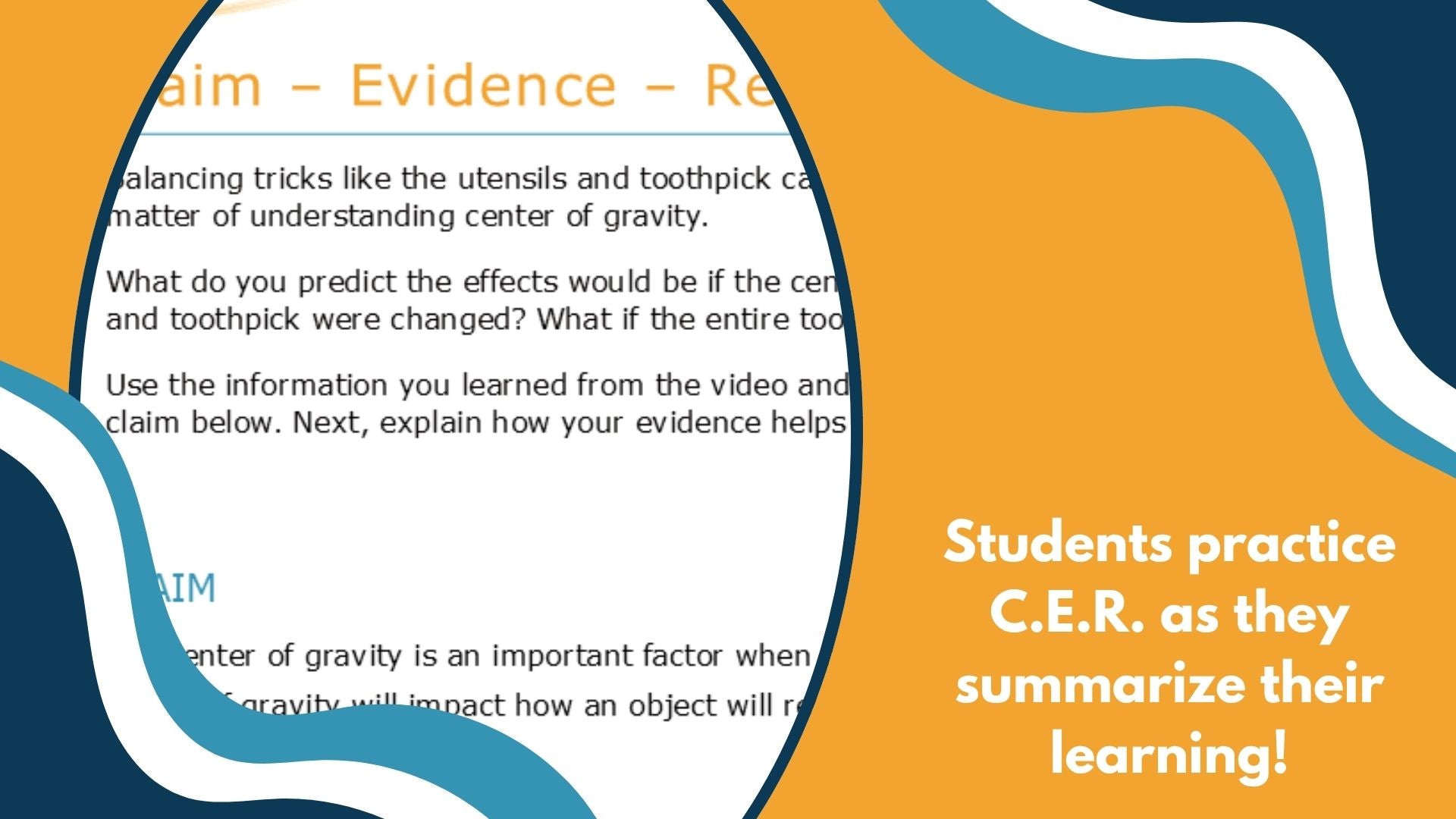 Balancing Utensils - Spangler Video Worksheets with CER