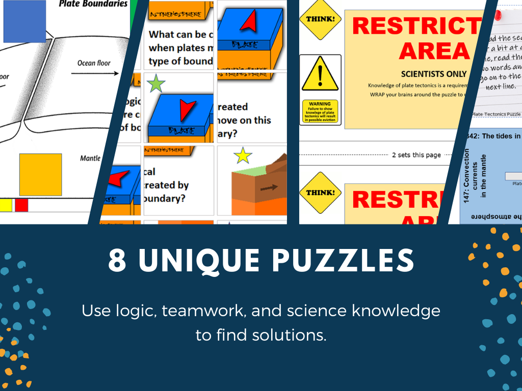 Plate Tectonics Escape Room - 6th 7th 8th Grade Science Review Activity