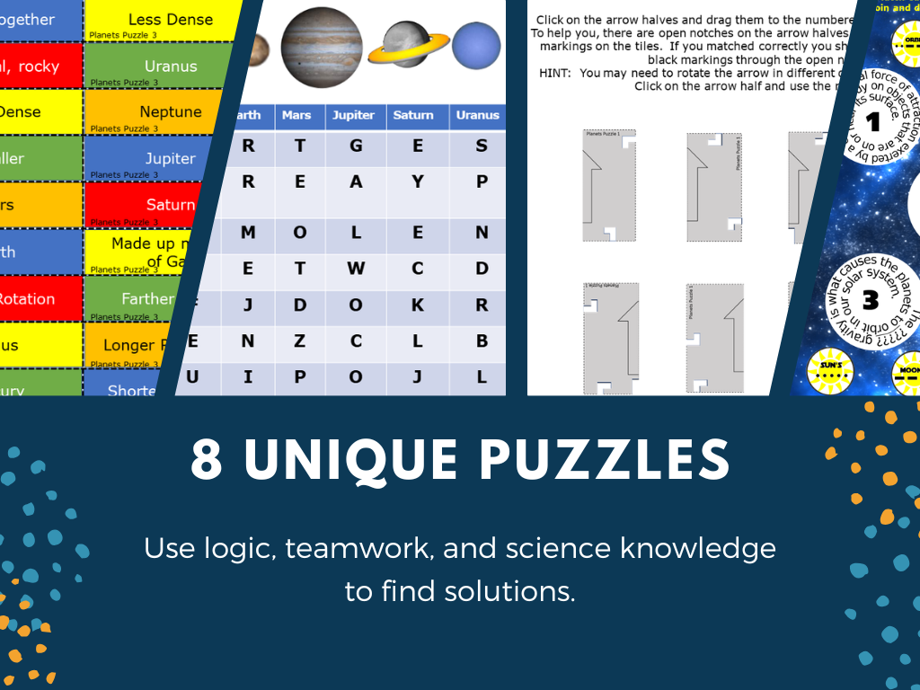 Planets and Solar System Escape Room - 6th 7th 8th Grade Science Review Activity