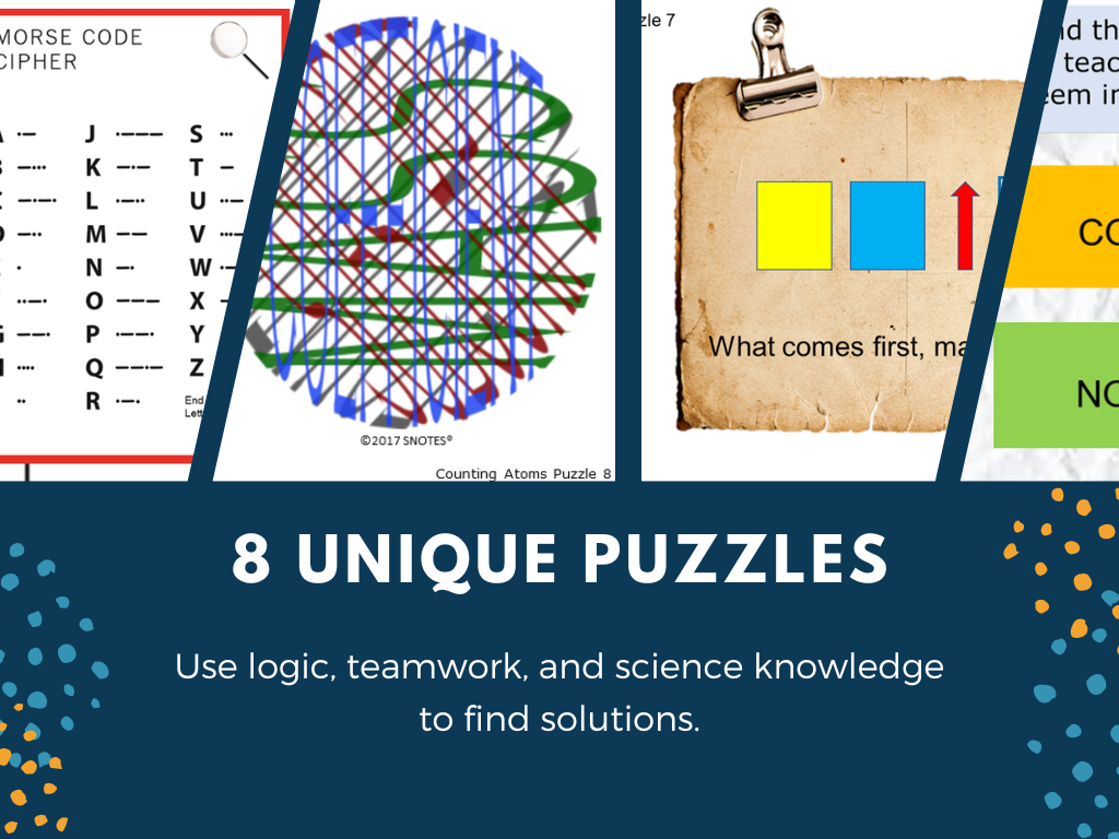 Counting Atoms, Balancing Equations Escape Room - 6th 7th 8th Grade Science Review Activity