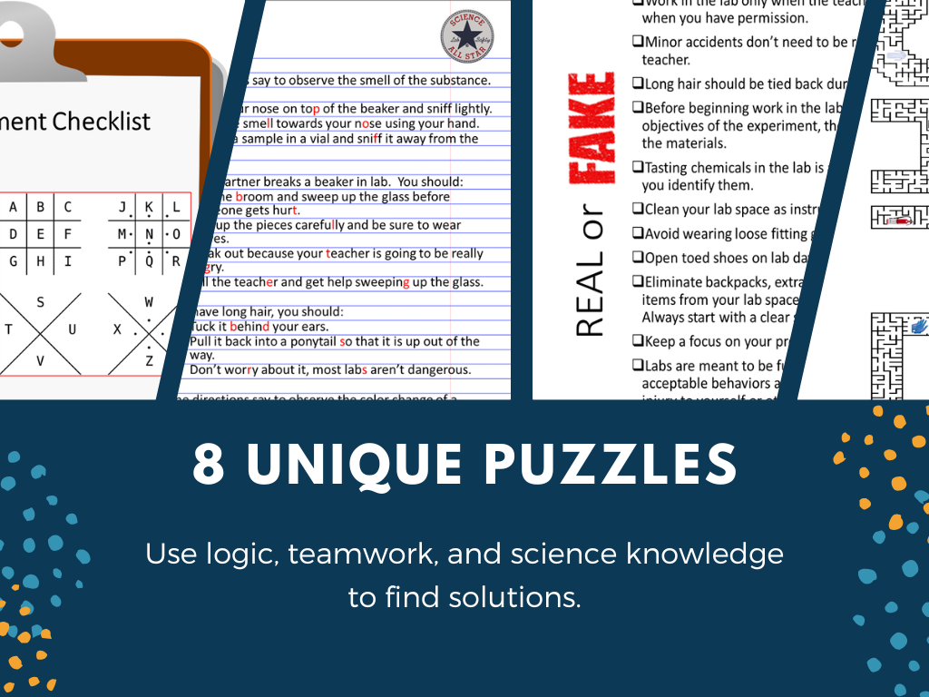 Lab Safety Escape Room - 6th 7th 8th Grade Science Review Activity