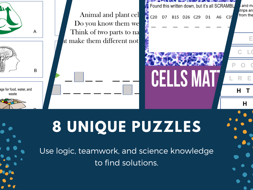 Cells Escape Room - 6th 7th 8th Grade Science Review Activity