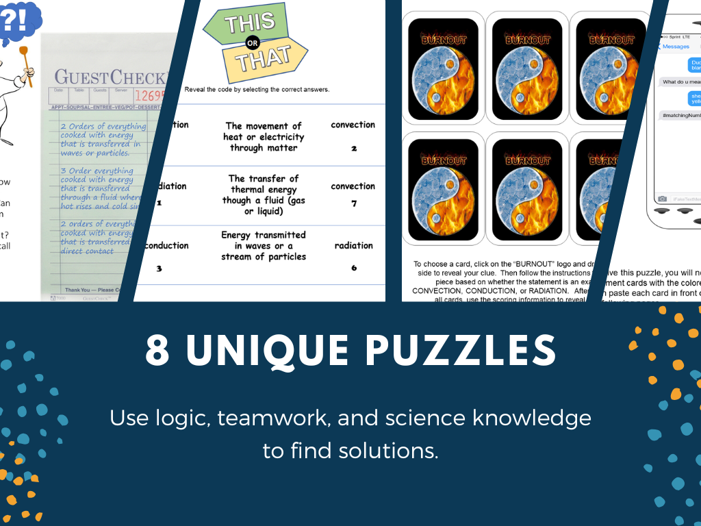 Conduction, Convection, & Radiation Escape Room - 6th 7th 8th Gr. Science Review