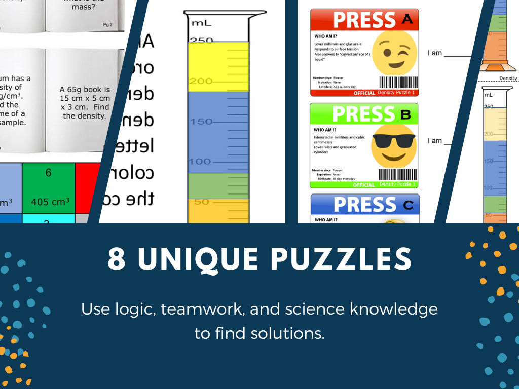Density Escape Room - 6th 7th 8th Grade Science Review Activity