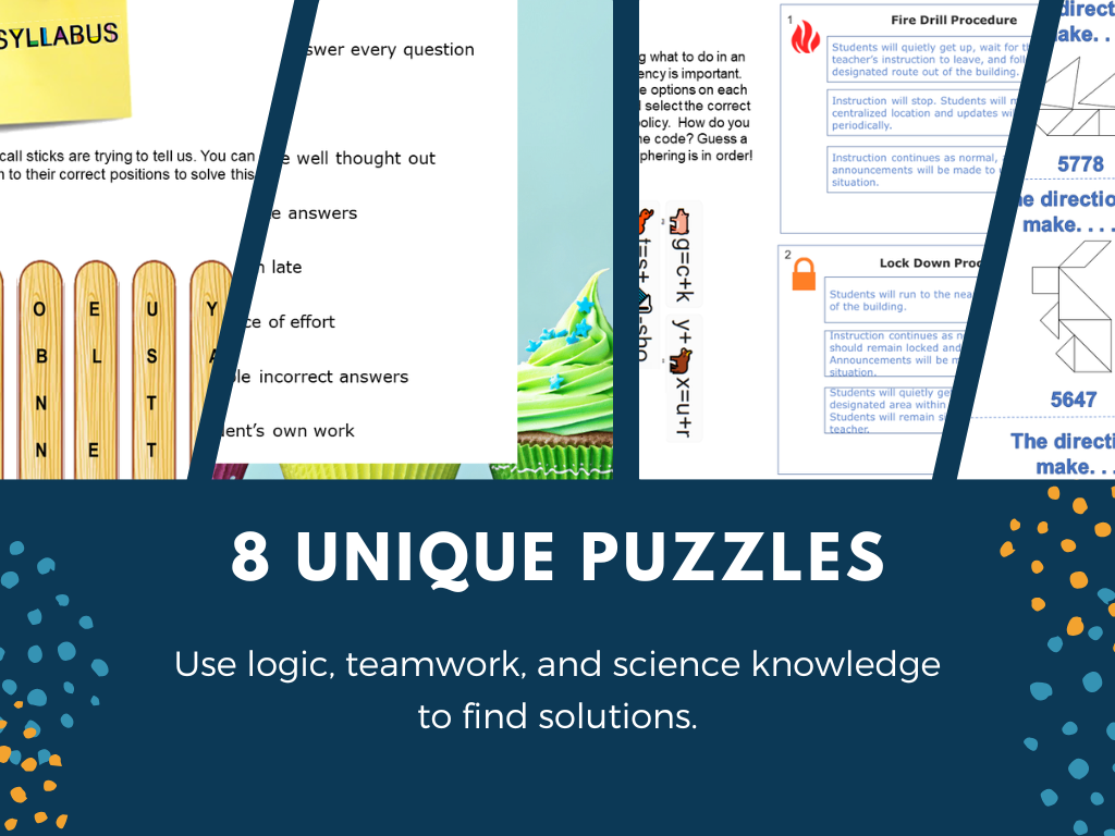 Back to School Escape Room - 6th 7th 8th Grade Science Activity