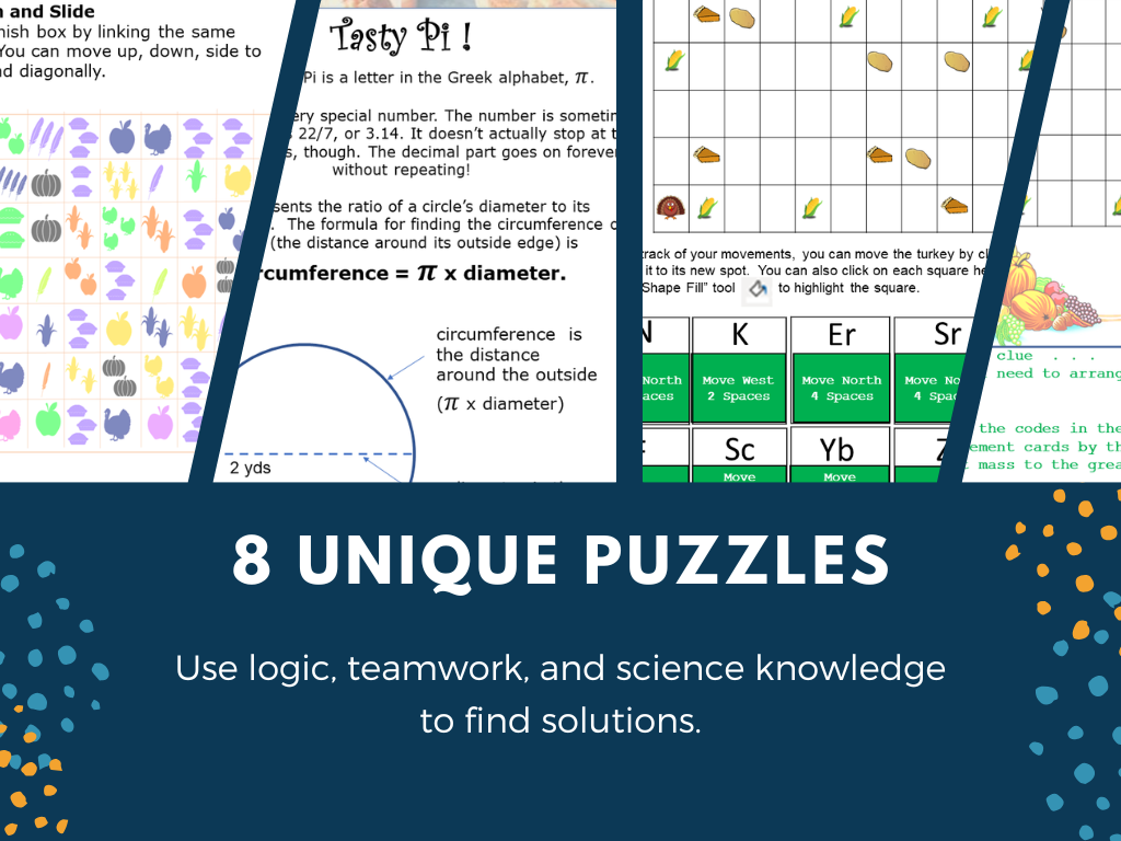 Thanksgiving Escape Room - 6th 7th 8th Grade Science Review Activity