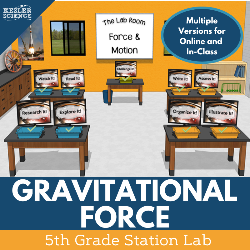 Gravitational Force - Student-Led Station Lab - 5th Grade