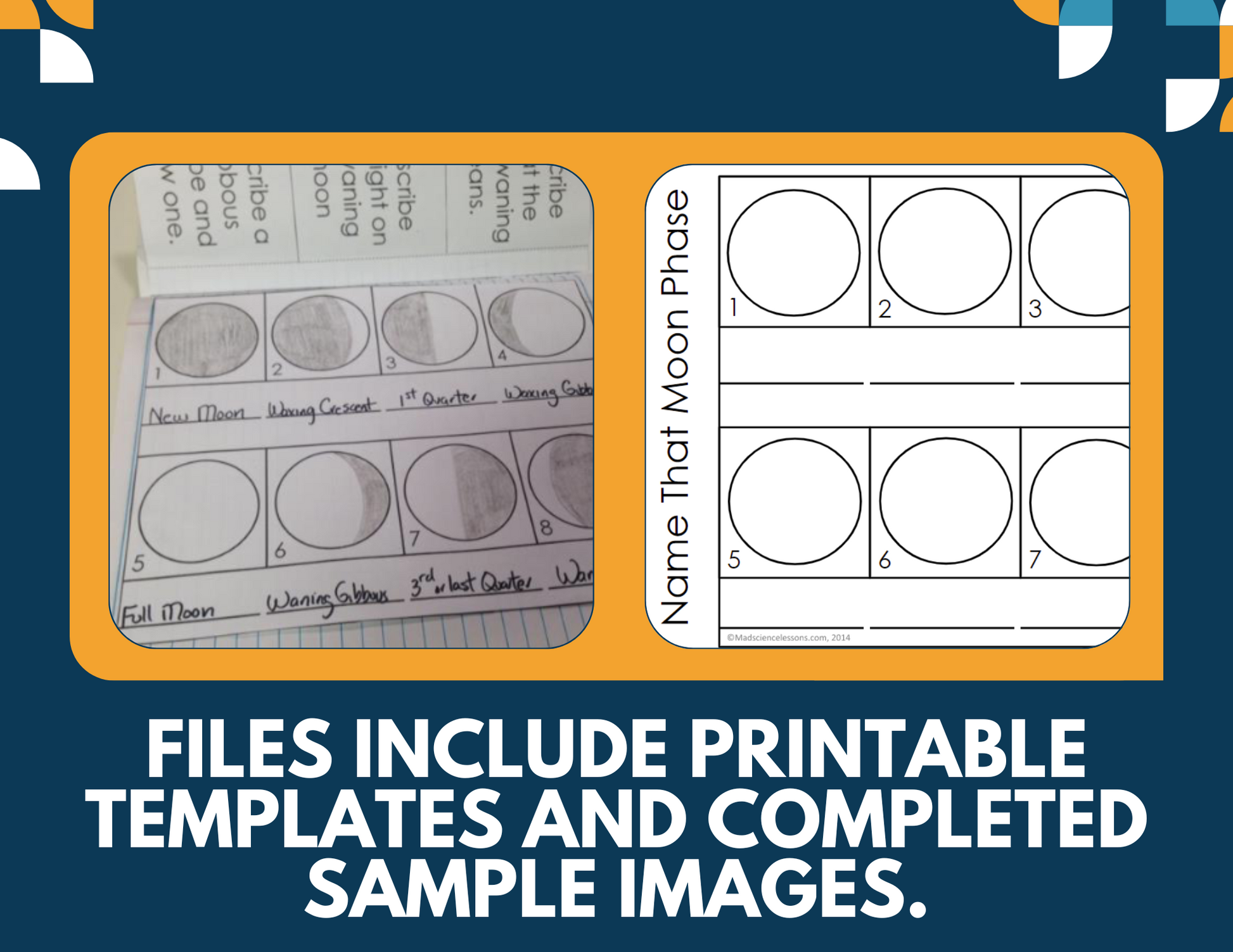 Moon Phases - Lunar Cycle Interactive Notebook Pages - Paper INB - MS 6-8