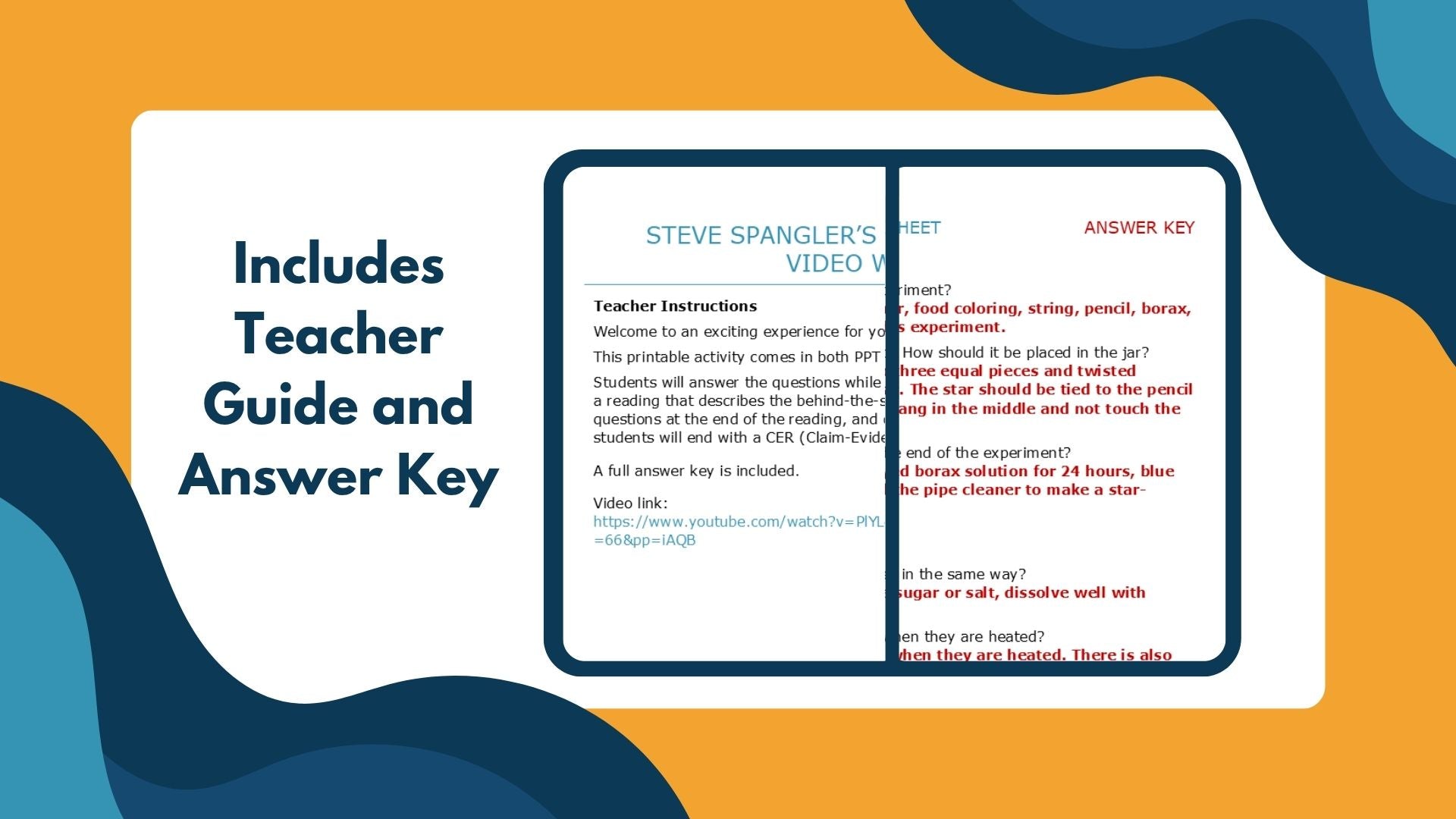 Borax Crystal Star - Spangler Video Worksheets with CER