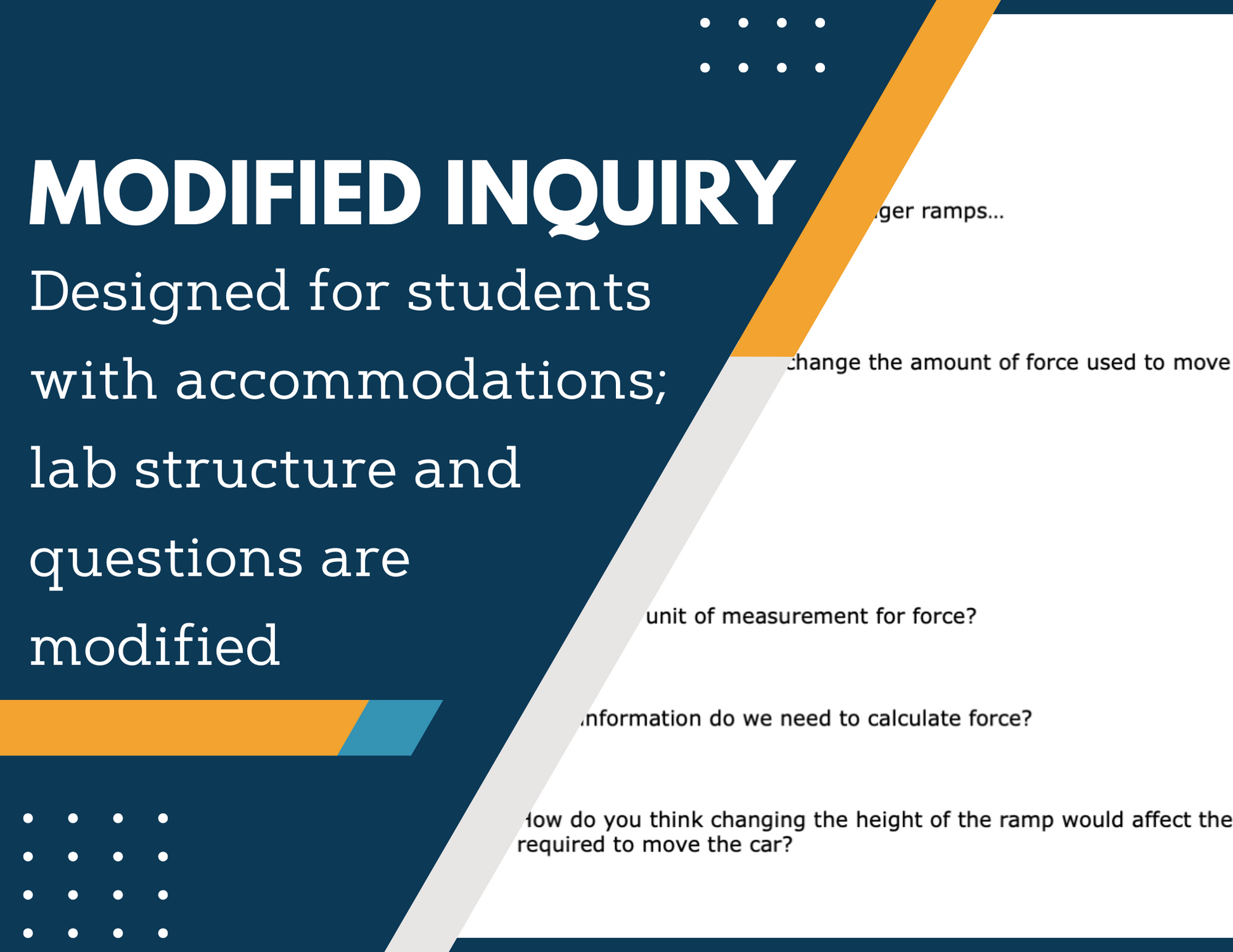 Inclined Plane Inquiry Lab - MS 6-8 Science TEKS