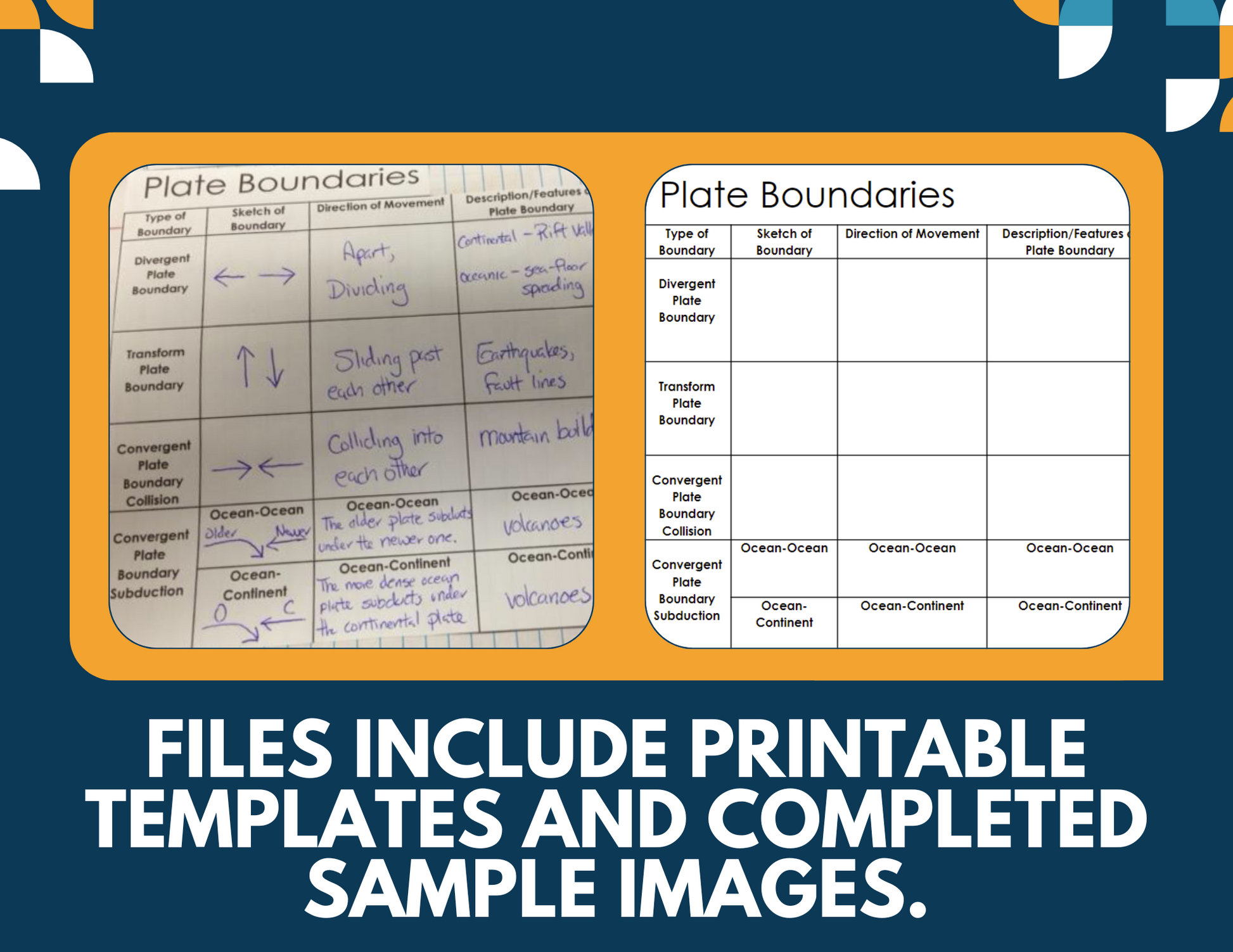 Plate Tectonics Interactive Notebook Pages - Paper INB - MS 6-8