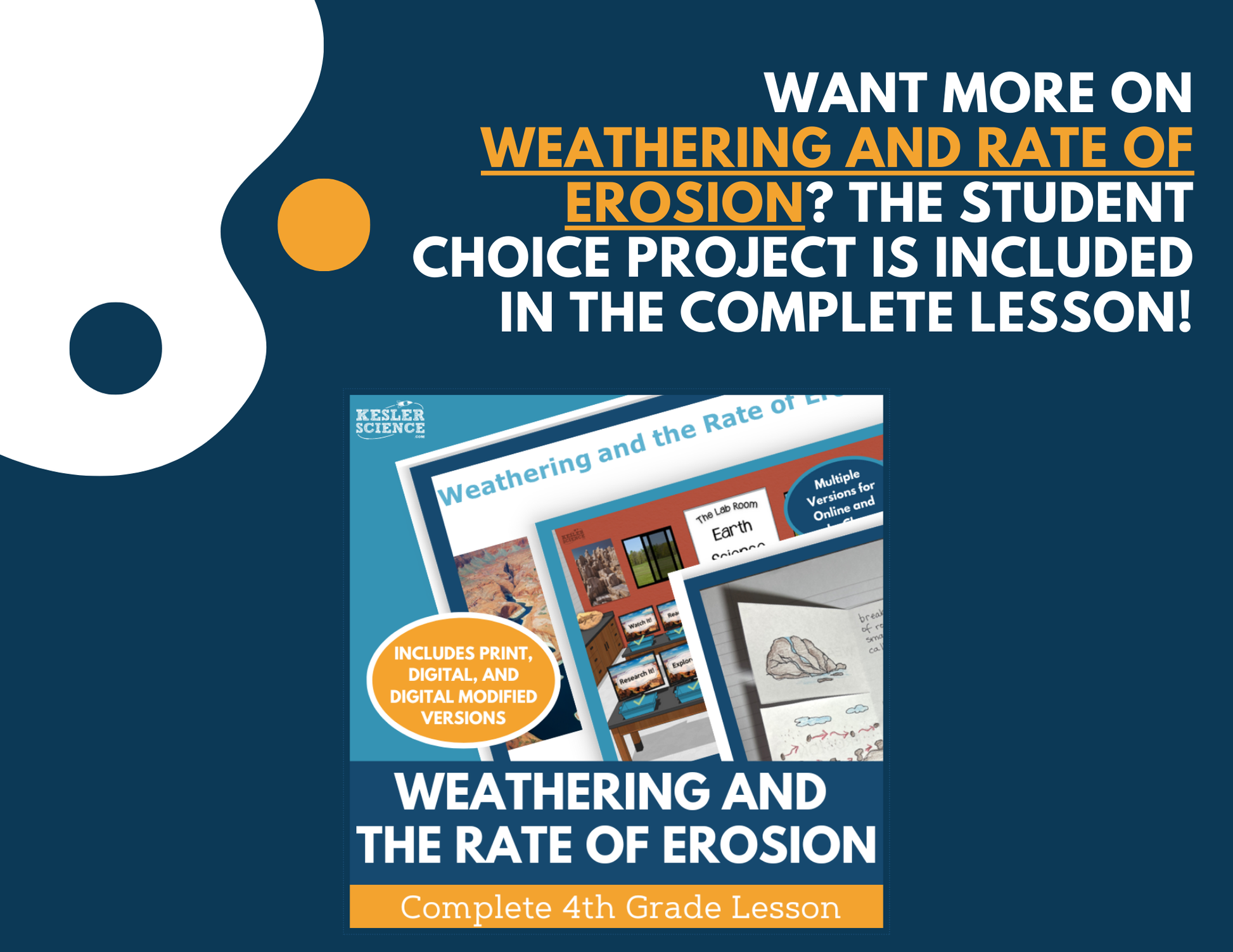 Weathering & Rate of Erosion - Student Choice Projects - 4th Grade