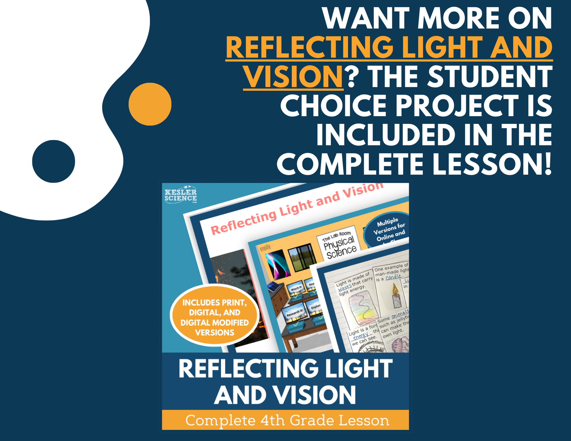 Reflecting Light & Vision - Student Choice Projects - 4th Grade