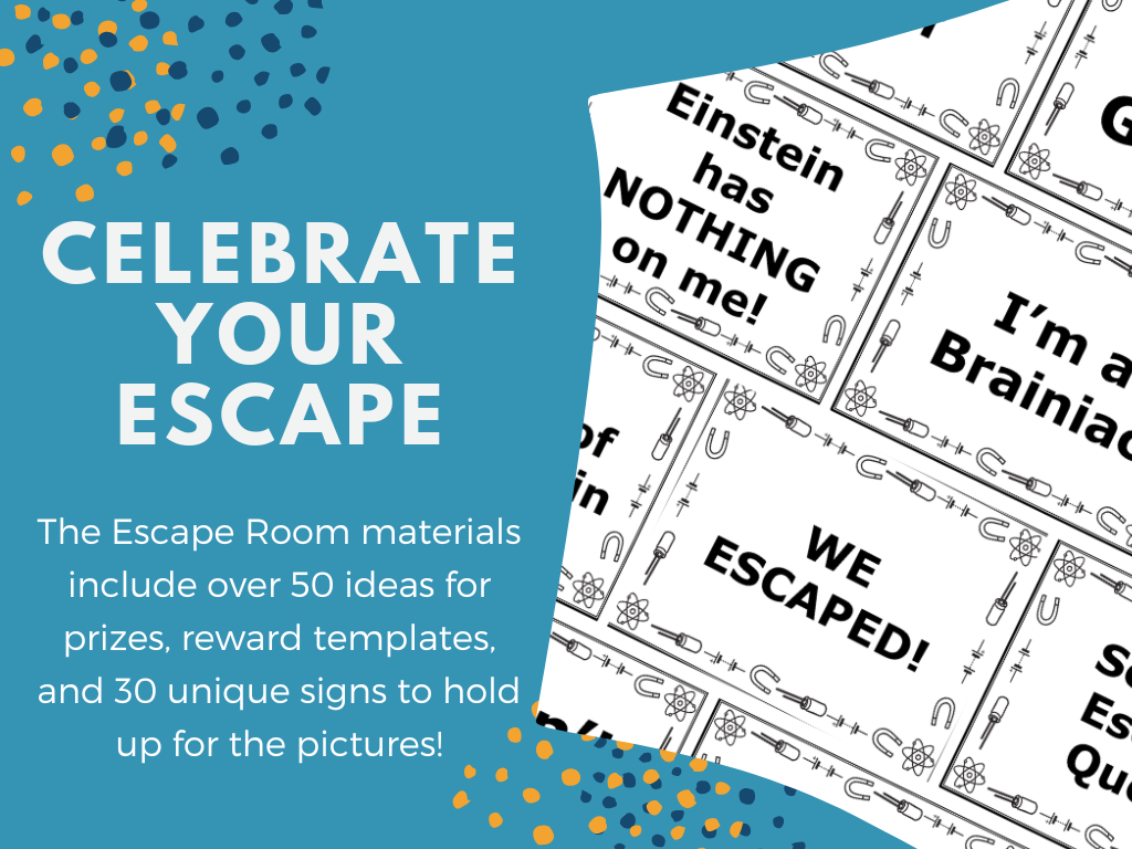 Summer Break Escape Room - 6th 7th 8th Grade Science Review Activity
