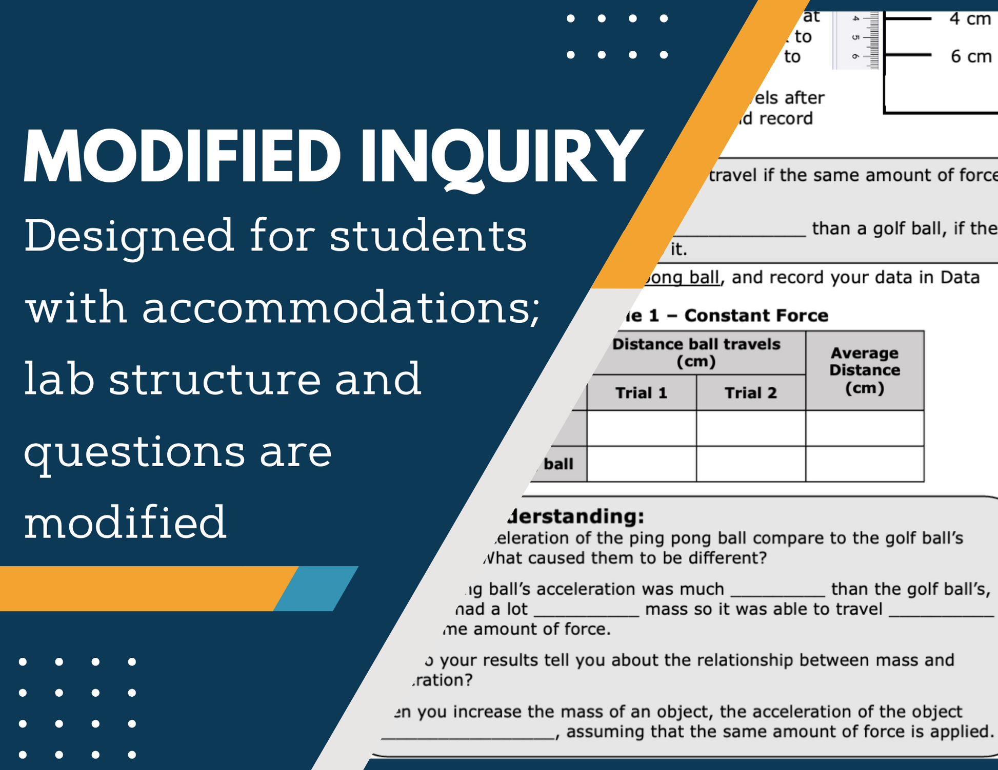 Newton's Second Law Inquiry Lab - NGSS MS PS2-2, TEKS 6-8