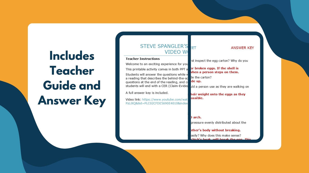 Walking on Eggs - Spangler Video Worksheets with CER