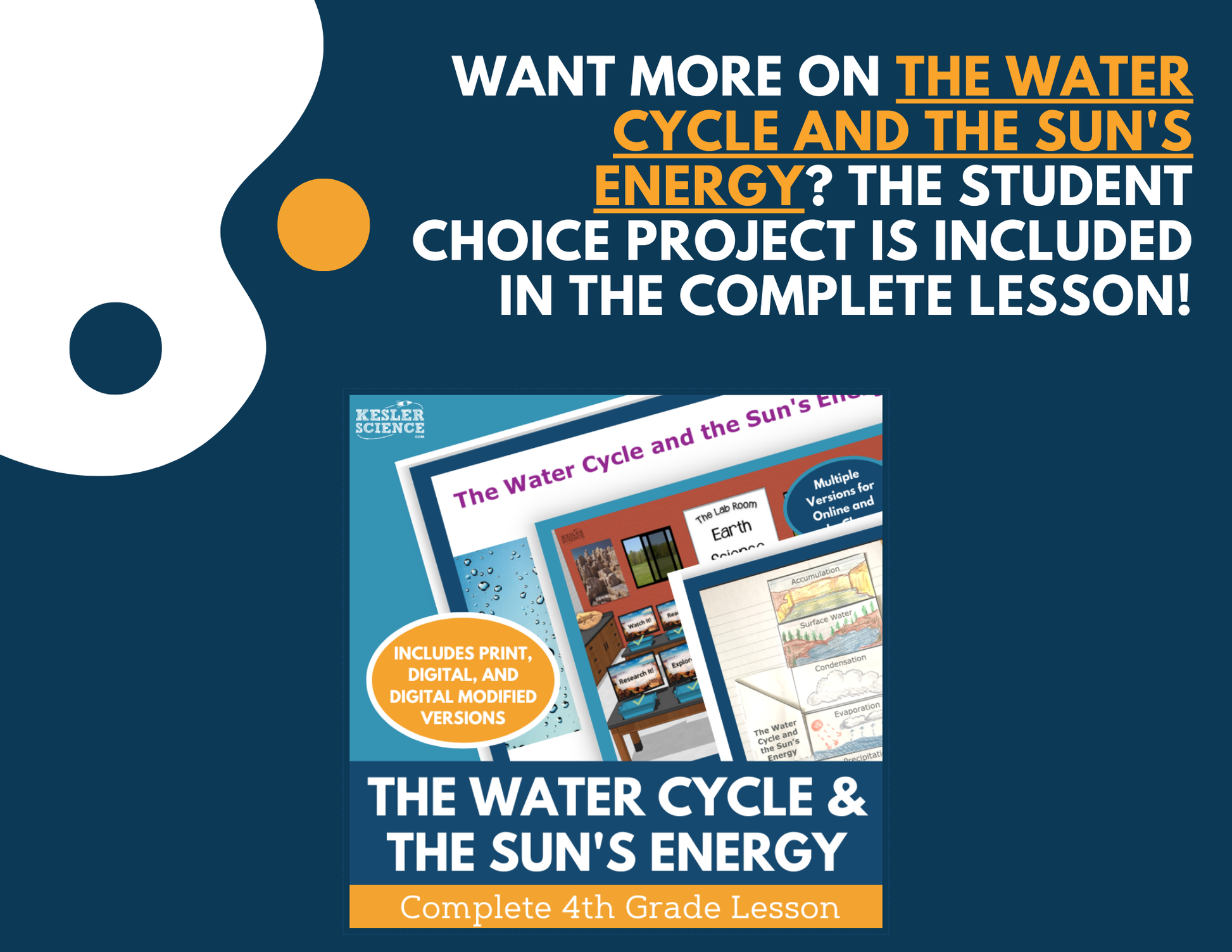 Water Cycle & the Sun's Energy - Student Choice Projects - 4th Grade