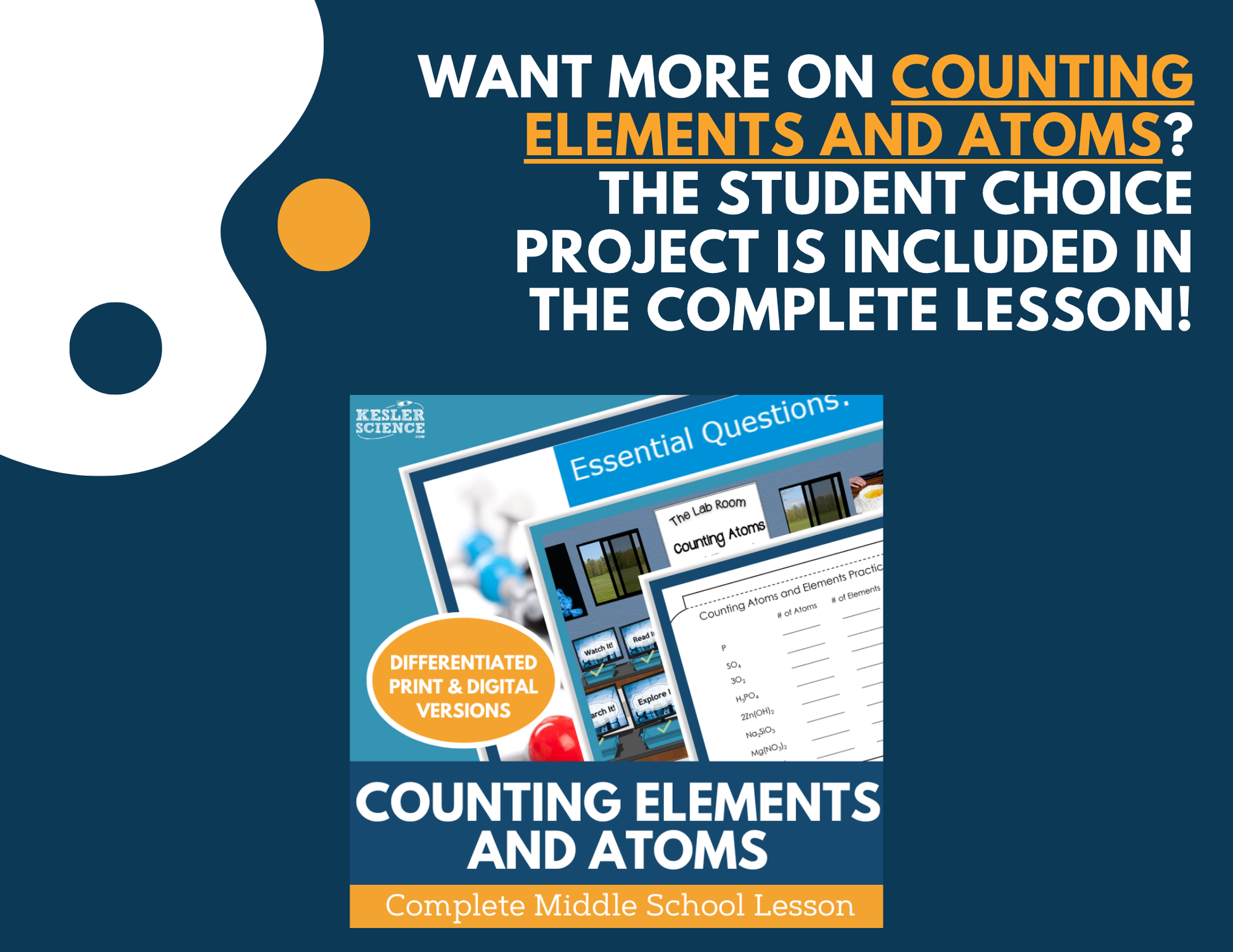 Counting Atoms & Elements - Student Choice Projects - MS