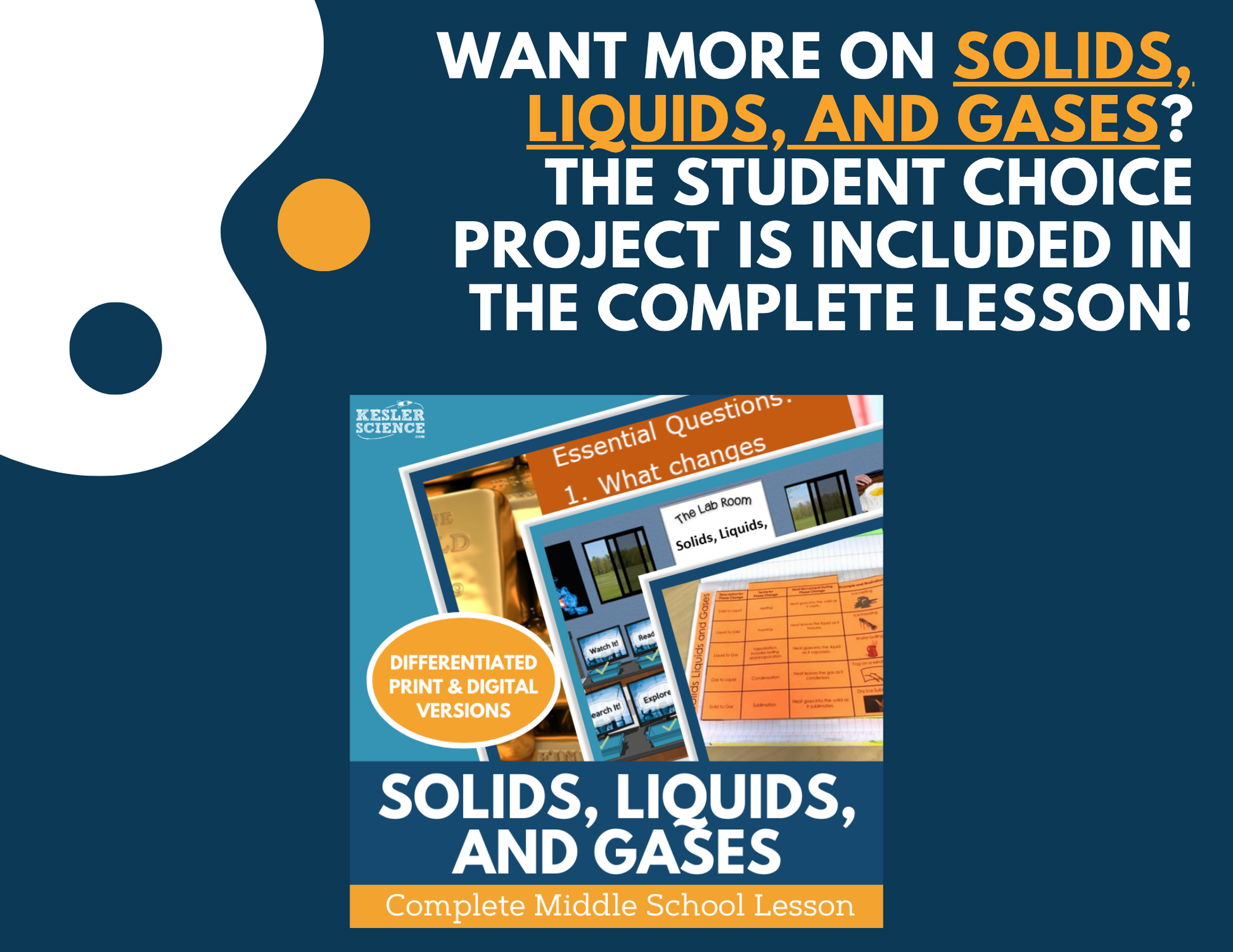 Solids, Liquids, & Gases - Student Choice Projects - MS