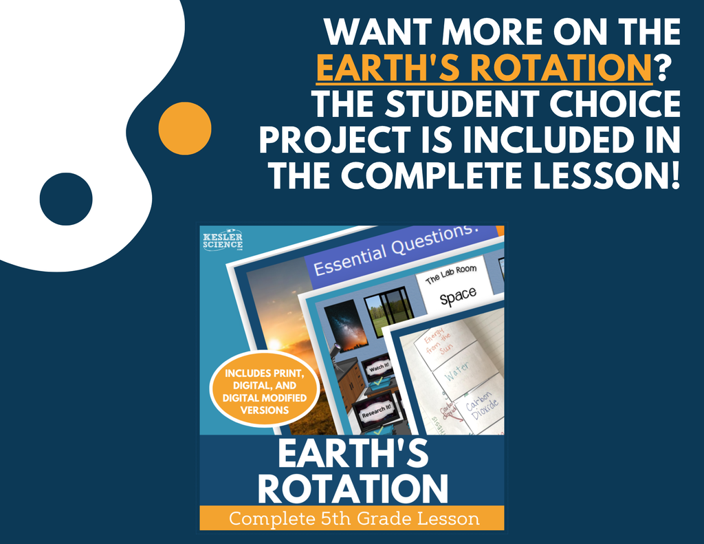 Earth Rotation Project Plan Earth’s Rotation - Student Choice Projects - Grades 4-6 – Kesler ...