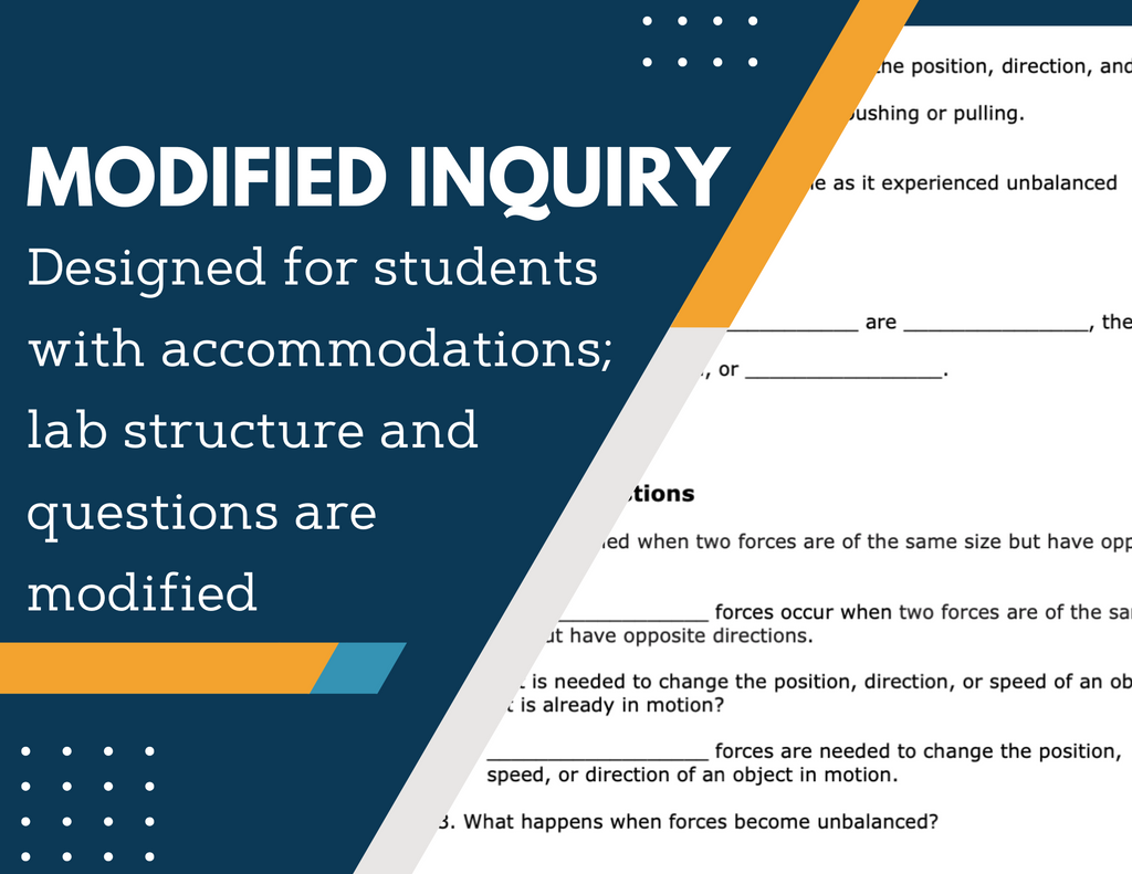 Balanced & Unbalanced Forces Inquiry Lab - MS 6-8 Science TEKS