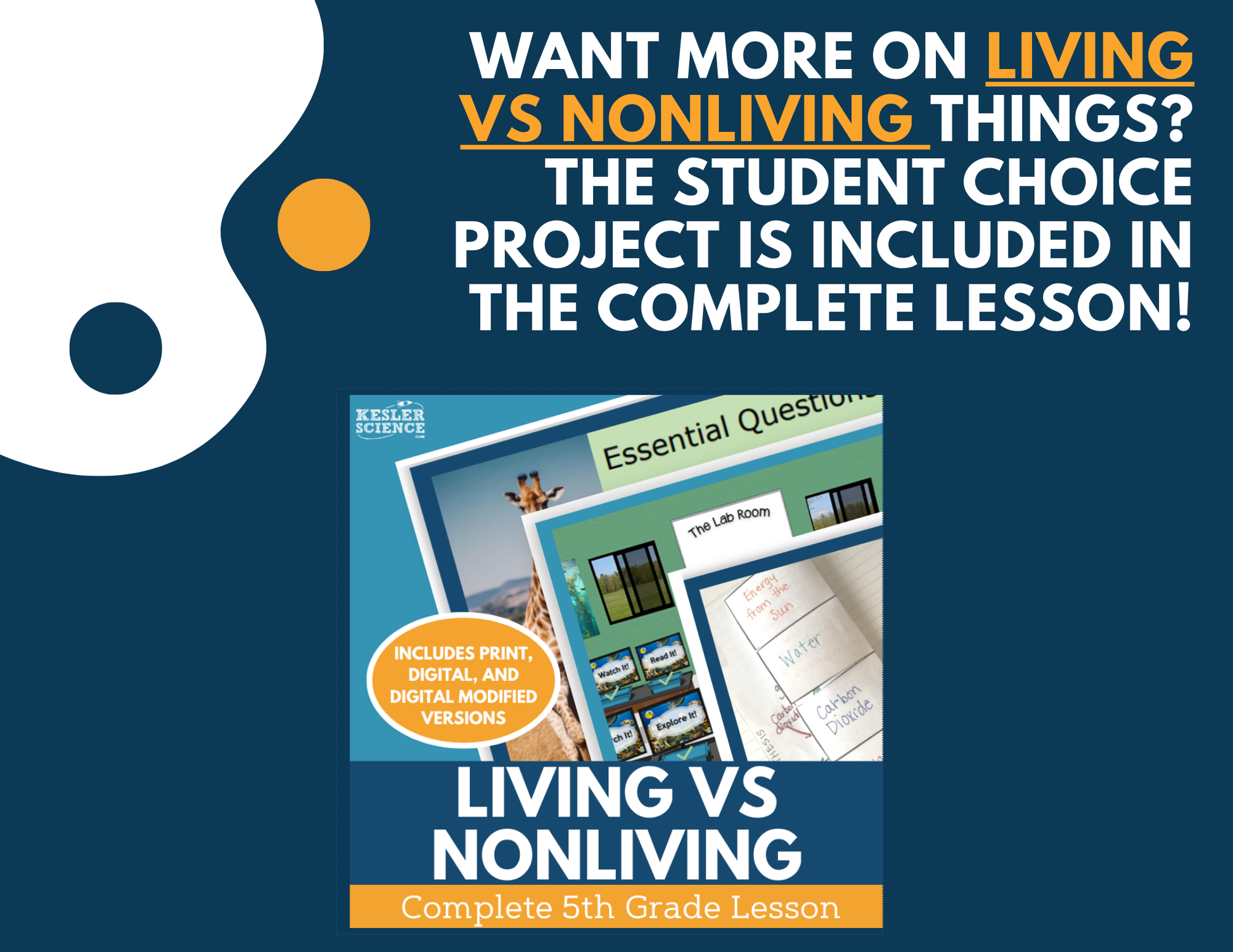 Living vs Nonliving - Student Choice Projects - 5th Grade