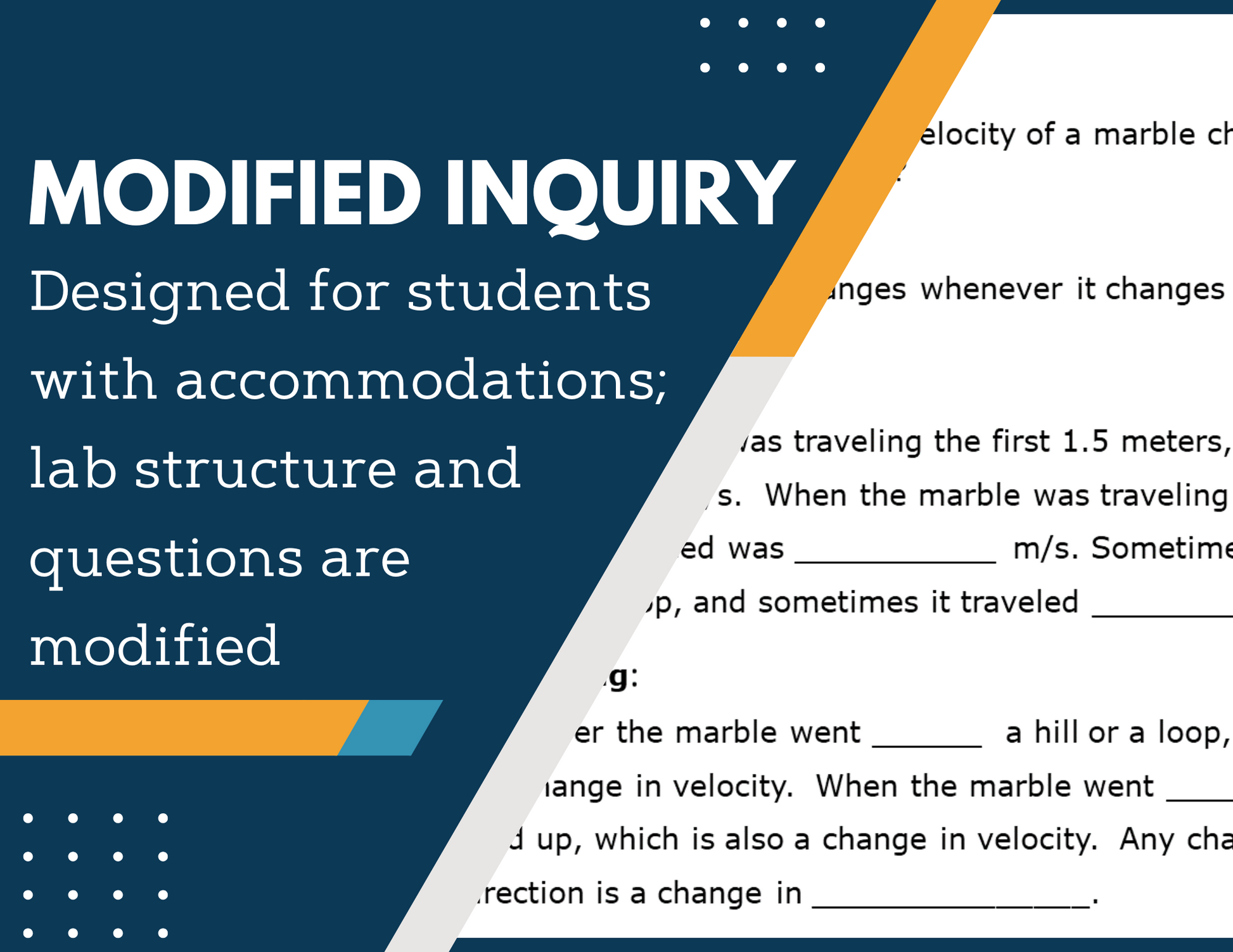 Acceleration Inquiry Lab - MS 6-8 Science TEKS
