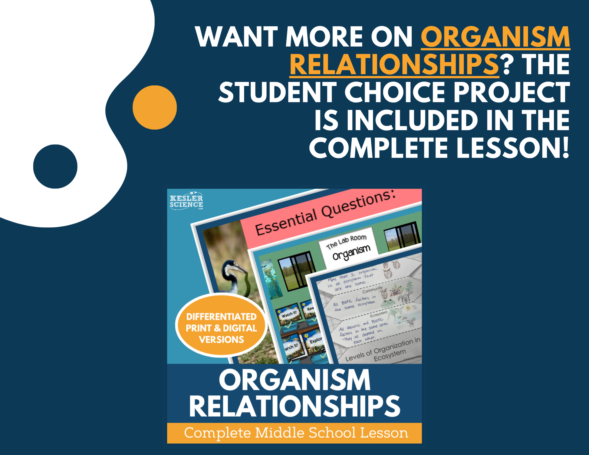 Organism Relationships - Student Choice Projects - MS