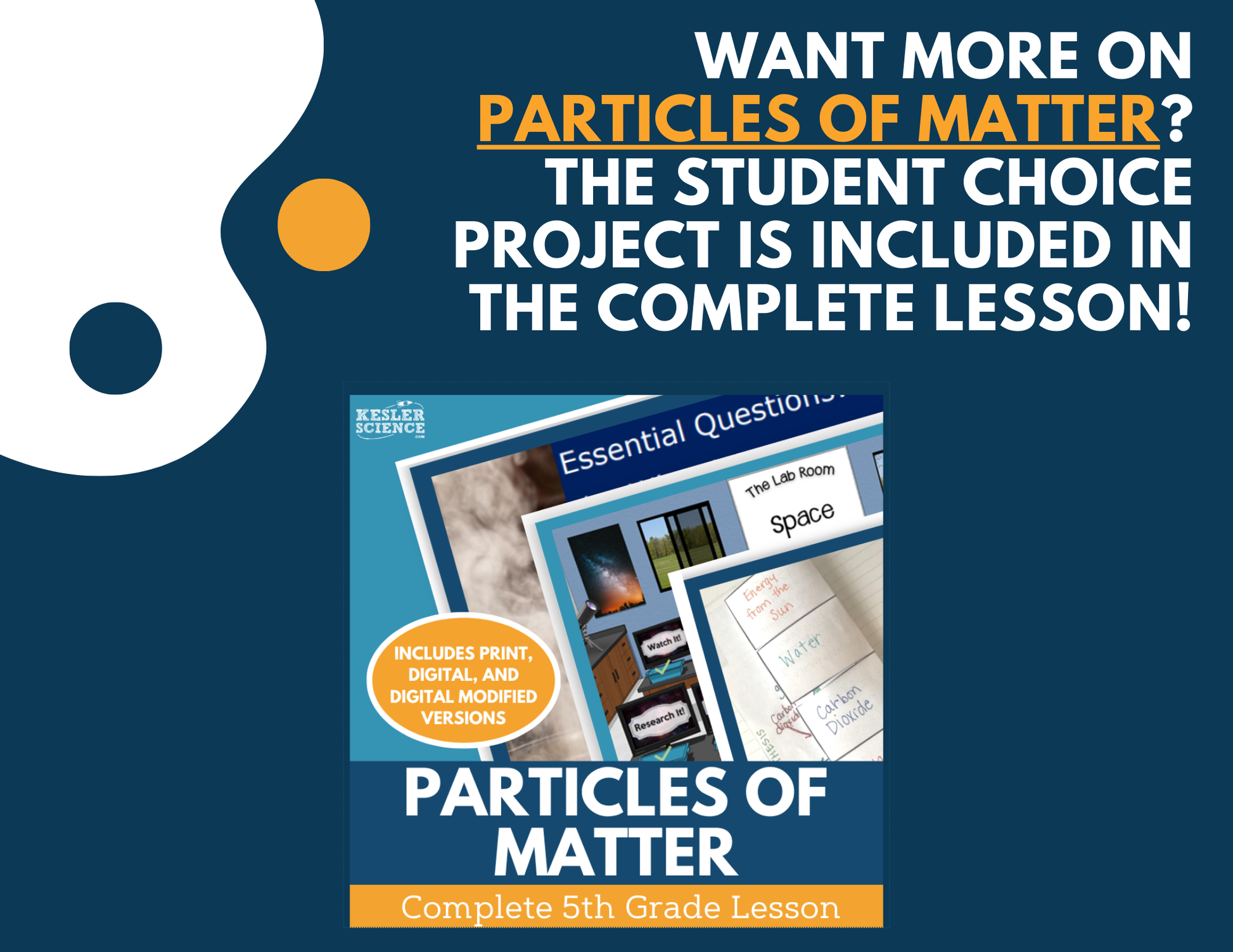 Particles of Matter - Student Choice Projects - 5th Grade