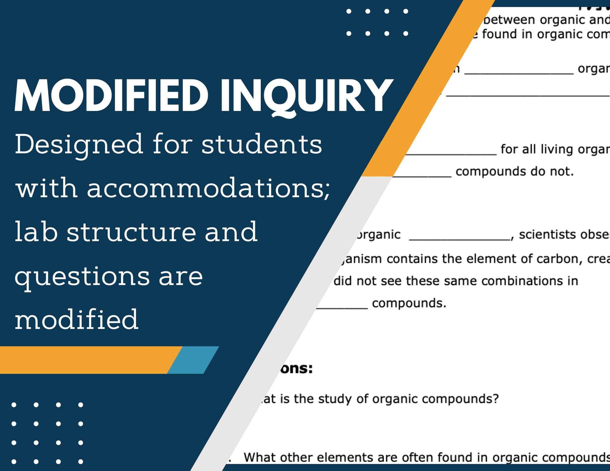 Organic Compounds Inquiry Lab - MS 6-8 Science TEKS