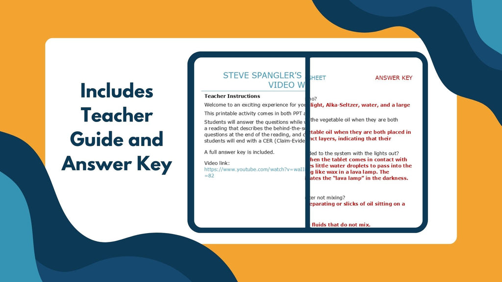 Bubbling Lava Lamp - Spangler Video Worksheets with CER