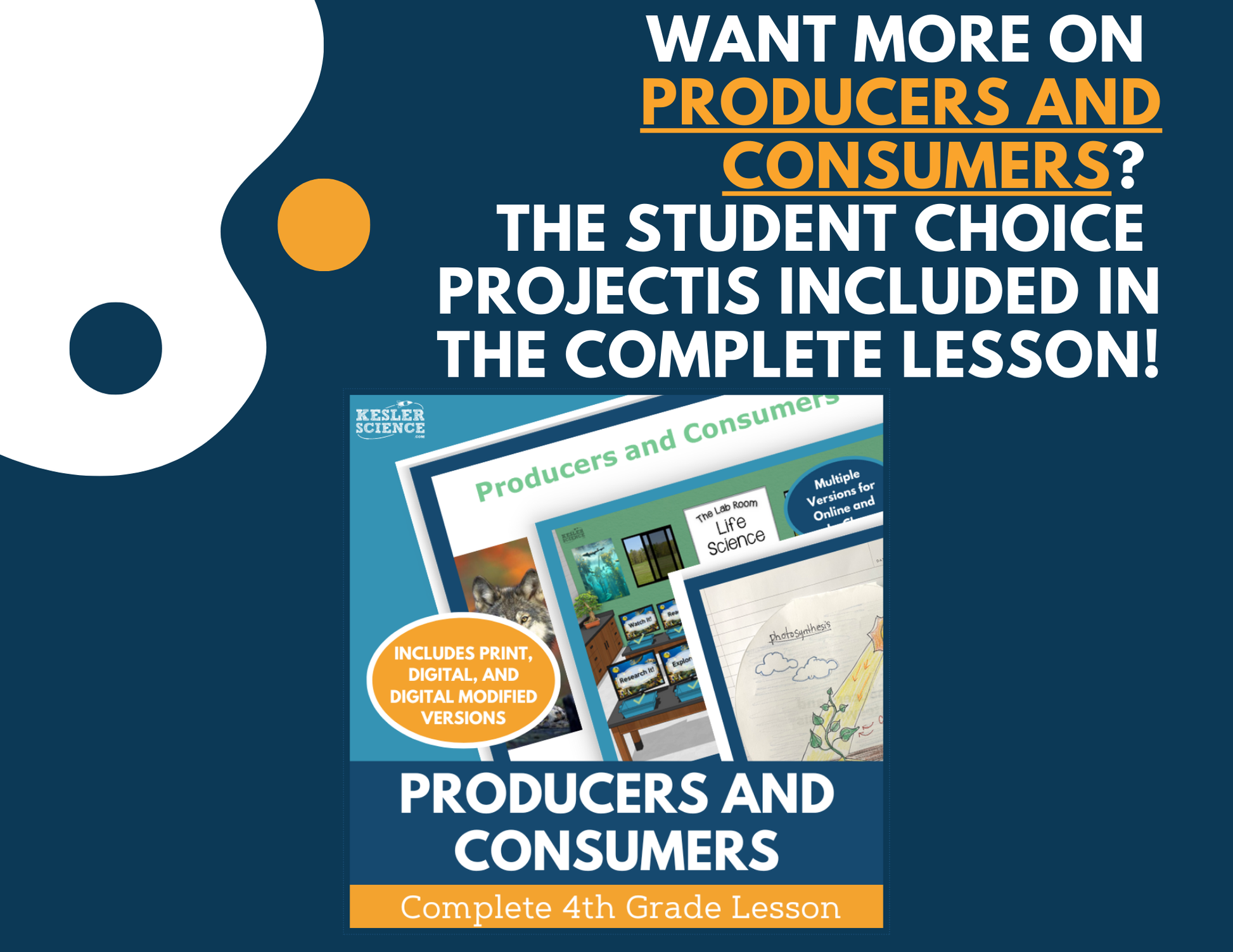 Producers & Consumers - Student Choice Projects - 4th Grade