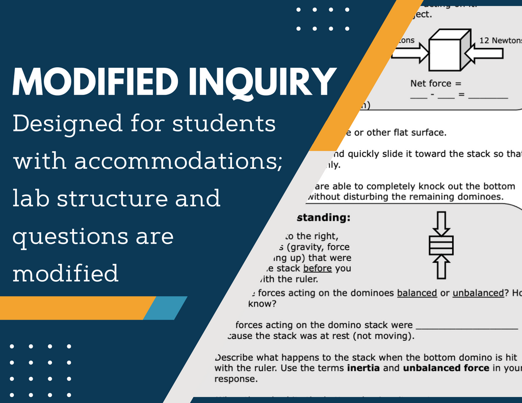 Newton's First Law Inquiry Lab - MS 6-8 Science TEKS