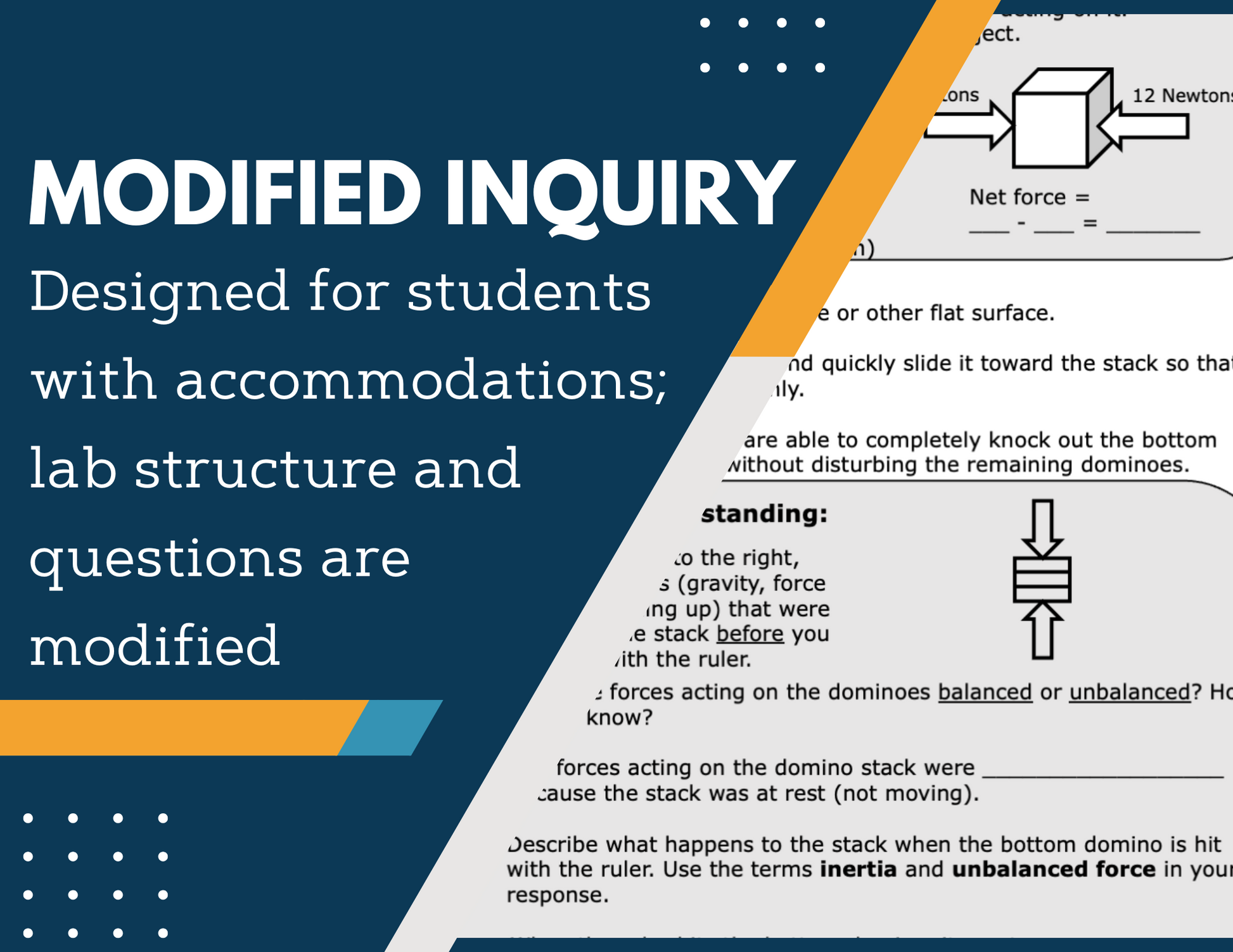 Newton's First Law Inquiry Lab - MS 6-8 Science TEKS