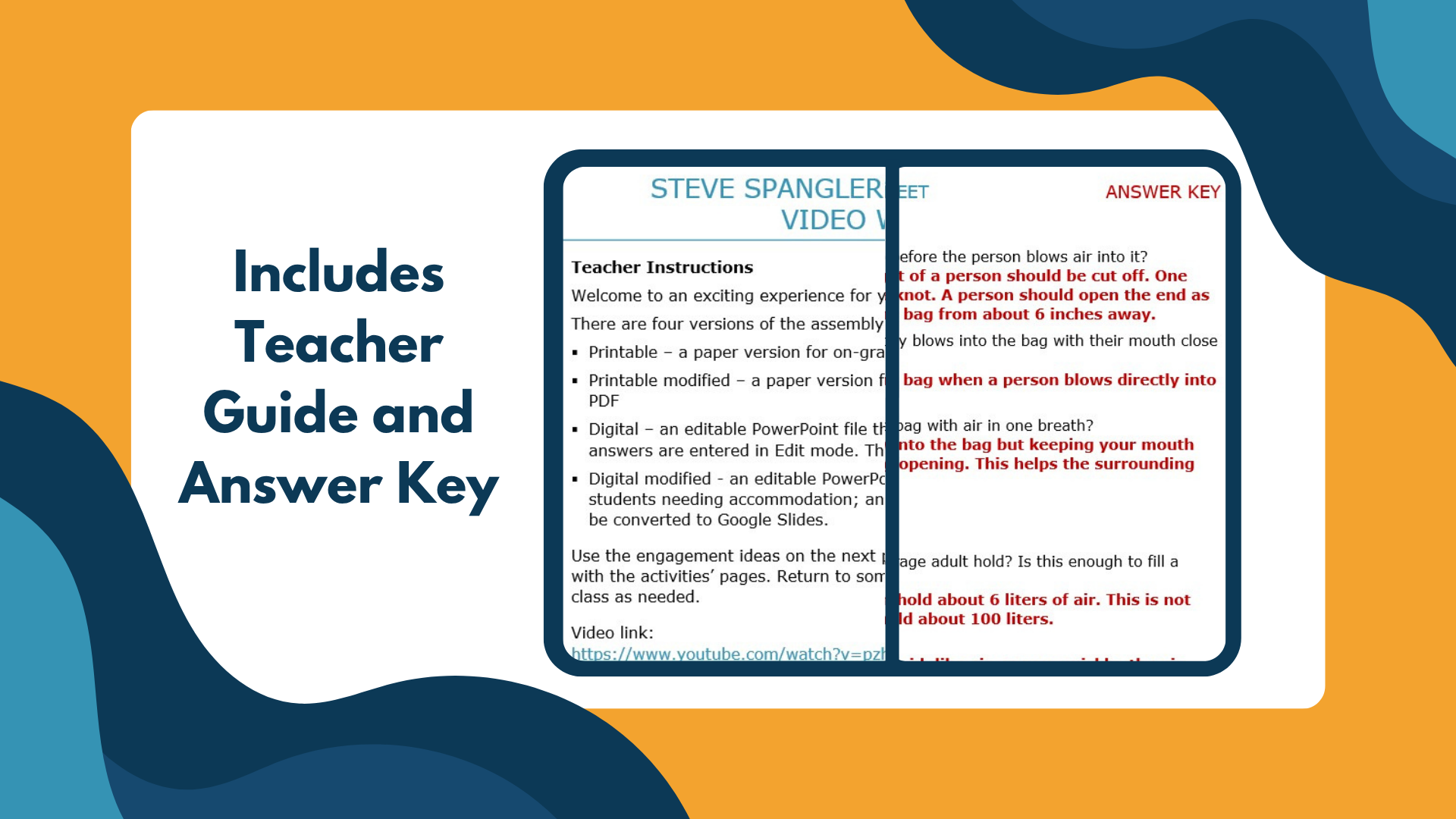 Power of Air - Spangler Video Worksheets with CER