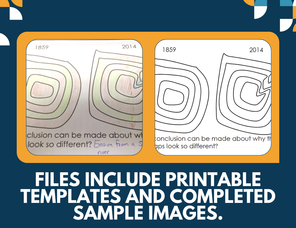 Topographic Maps Interactive Notebook Pages - Paper INB - MS 6-8