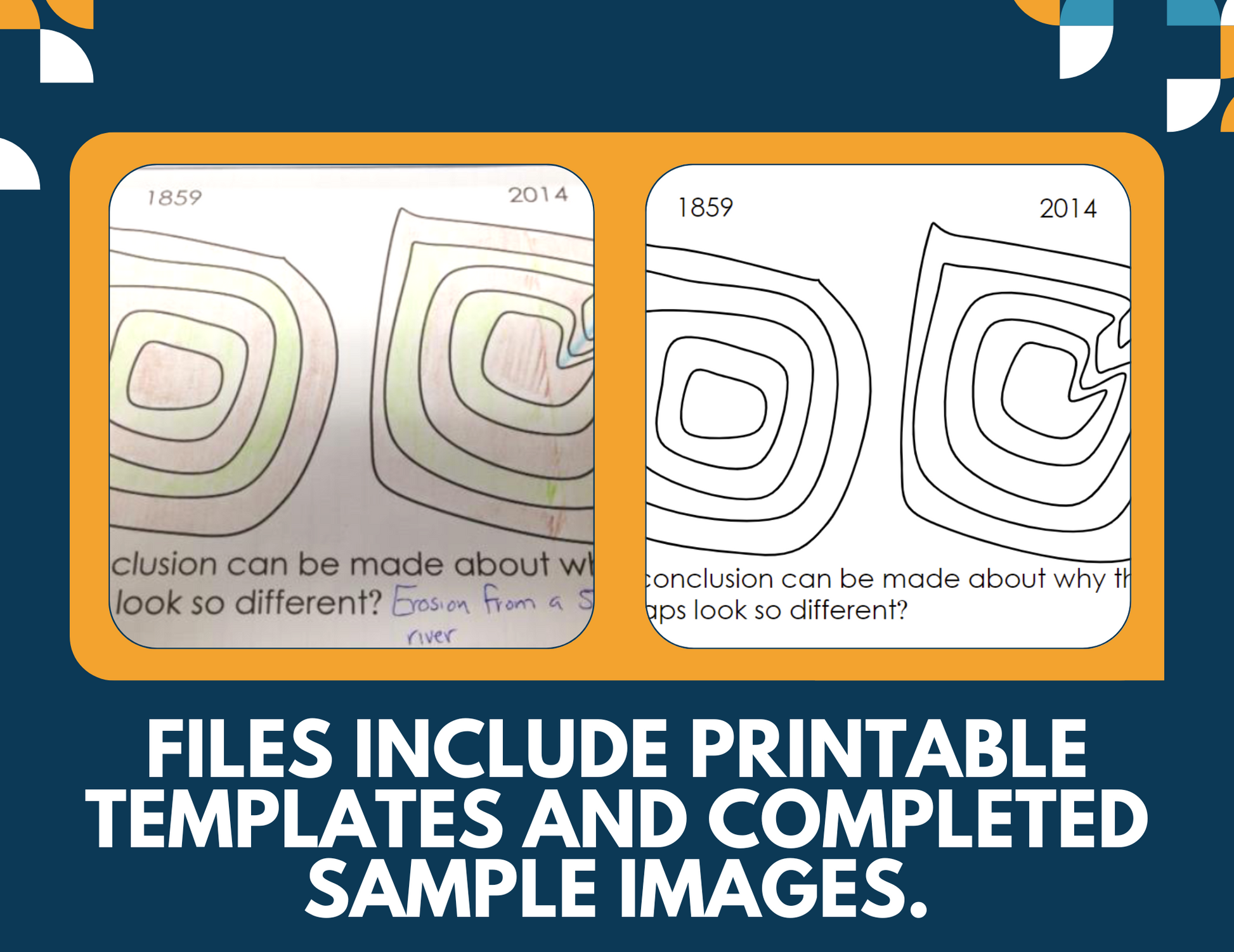 Topographic Maps Interactive Notebook Pages - Paper INB - MS 6-8