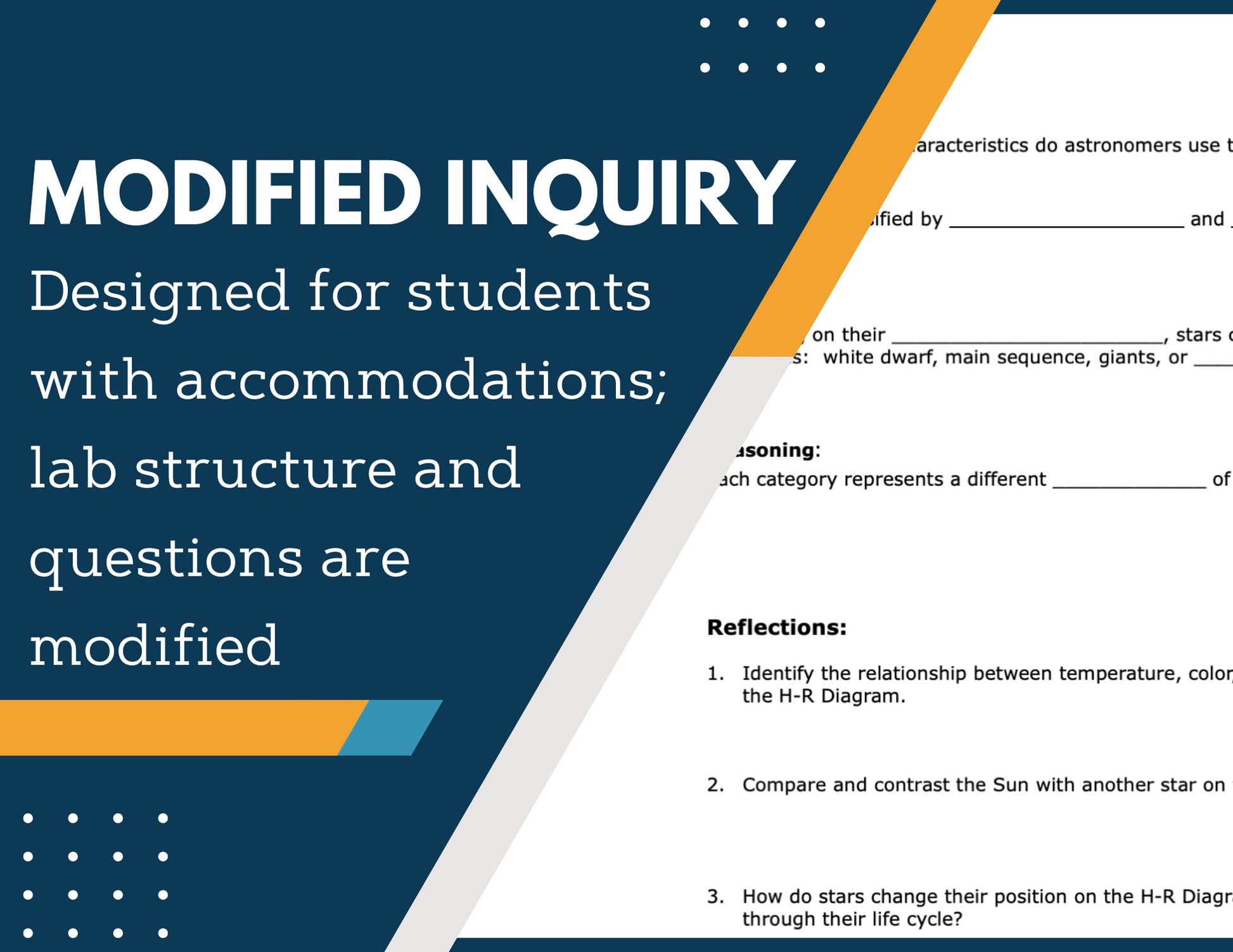 H-R Diagram Inquiry Lab - MS 6-8 Science TEKS