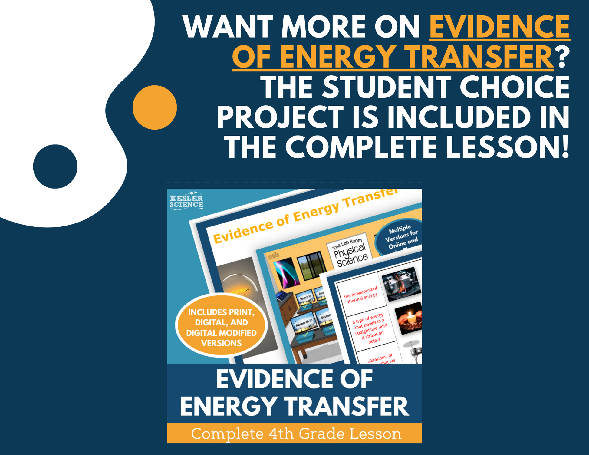 Evidence of Energy Transfer - Student Choice Projects - 4th Grade