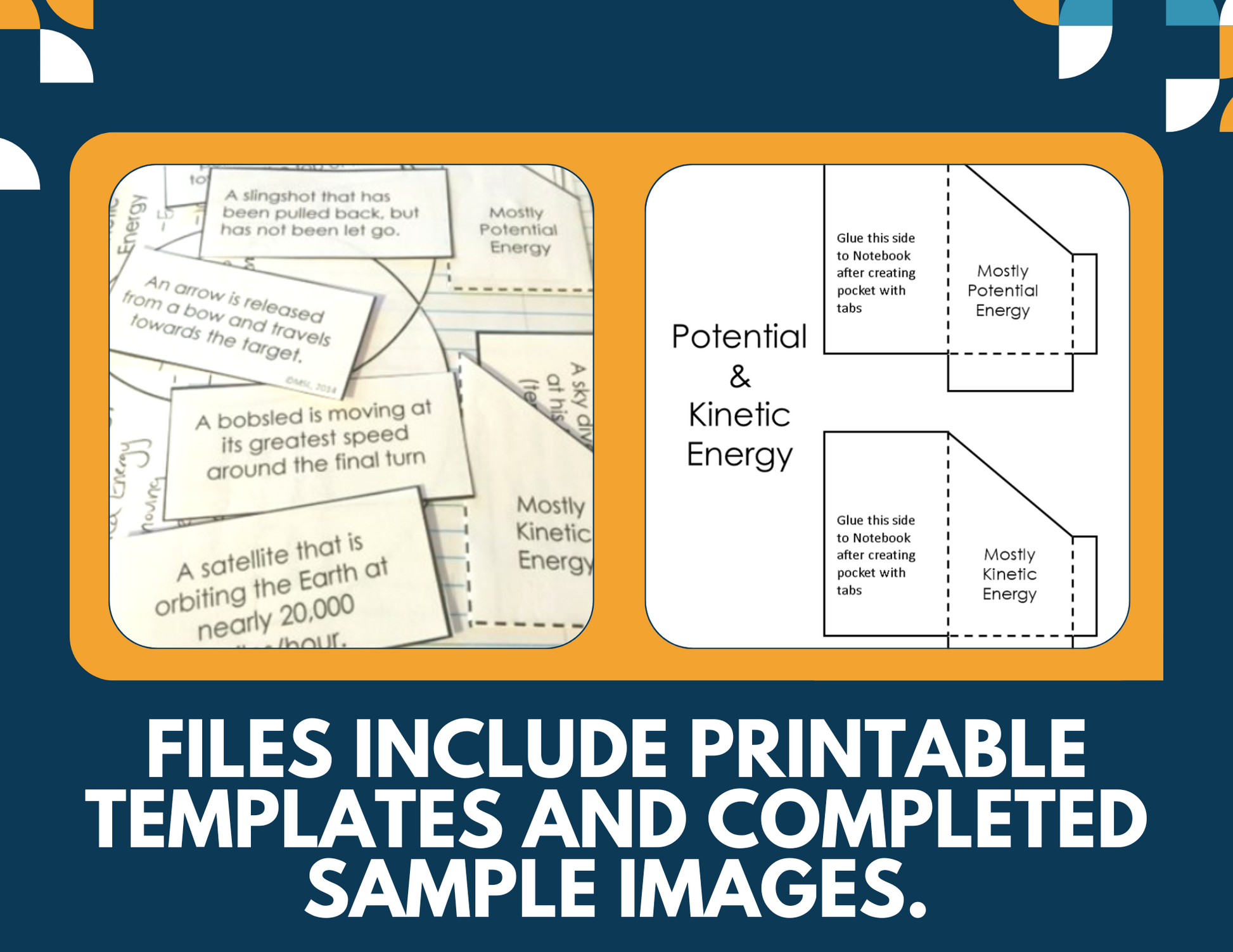 Potential & Kinetic Energy Interactive Notebook Pages - Paper INB - MS 6-8
