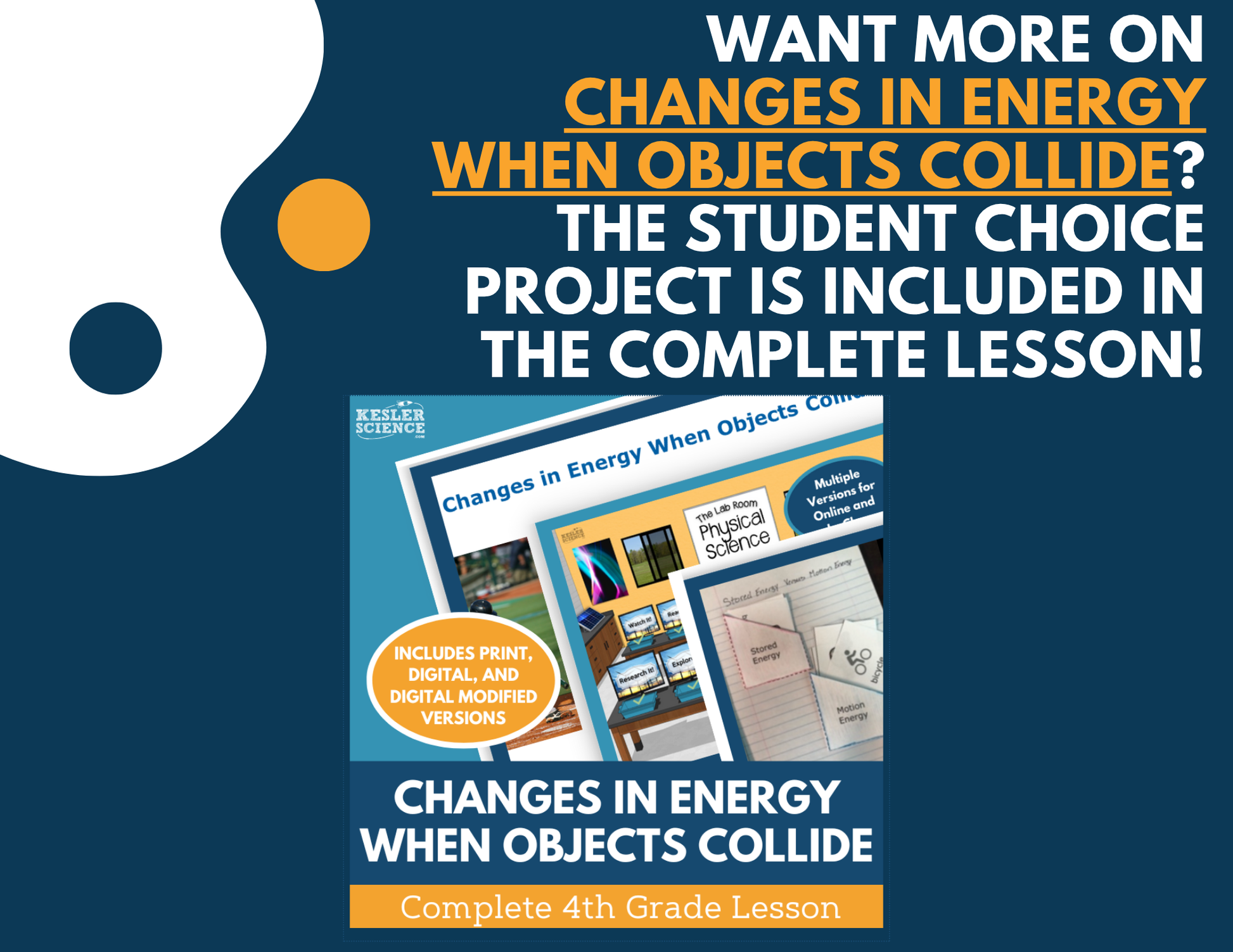 Changes in Energy as Objects Collide - Student Choice Projects - 4th Grade