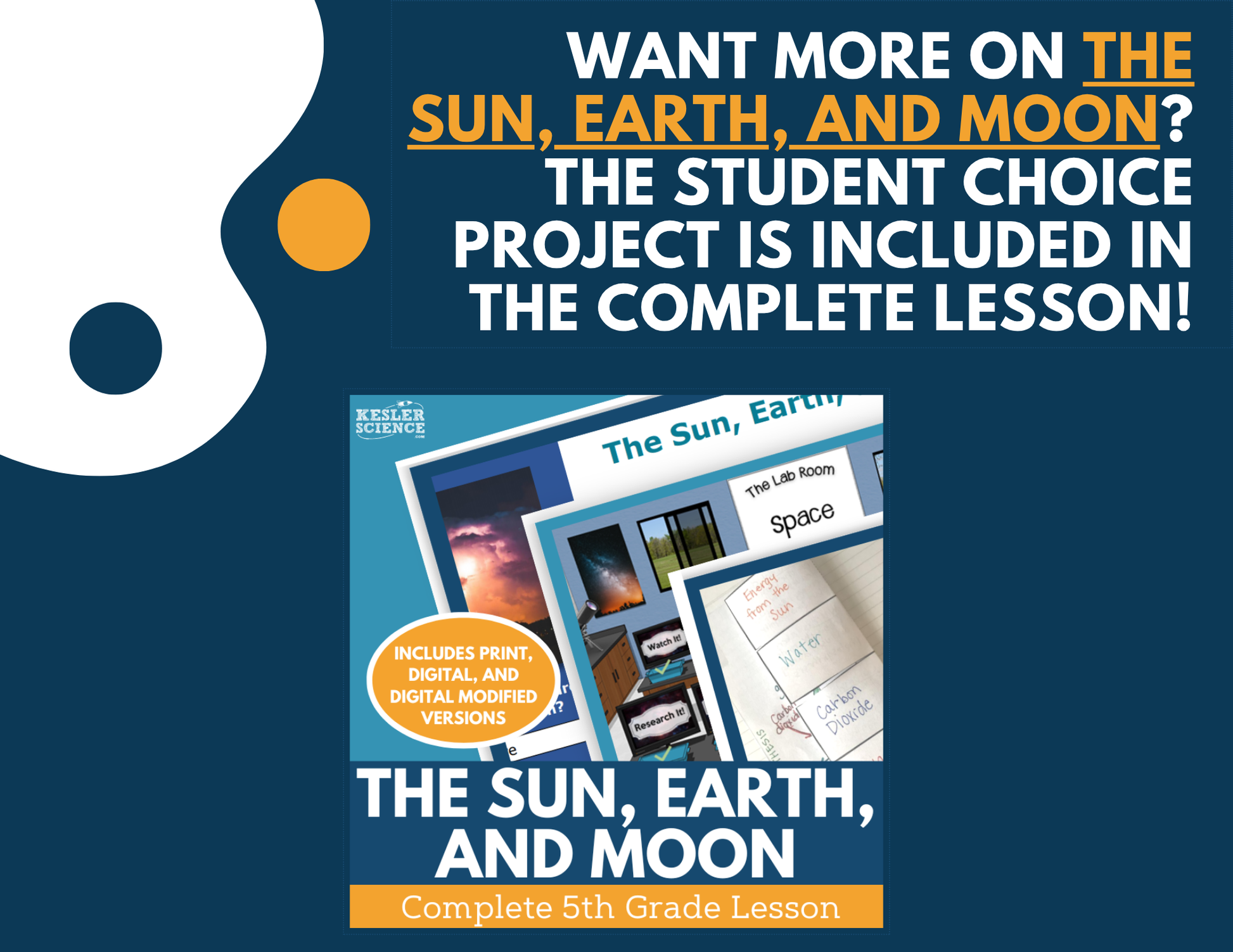 Earth, Sun, & Moon - Student Choice Projects - 5th Grade