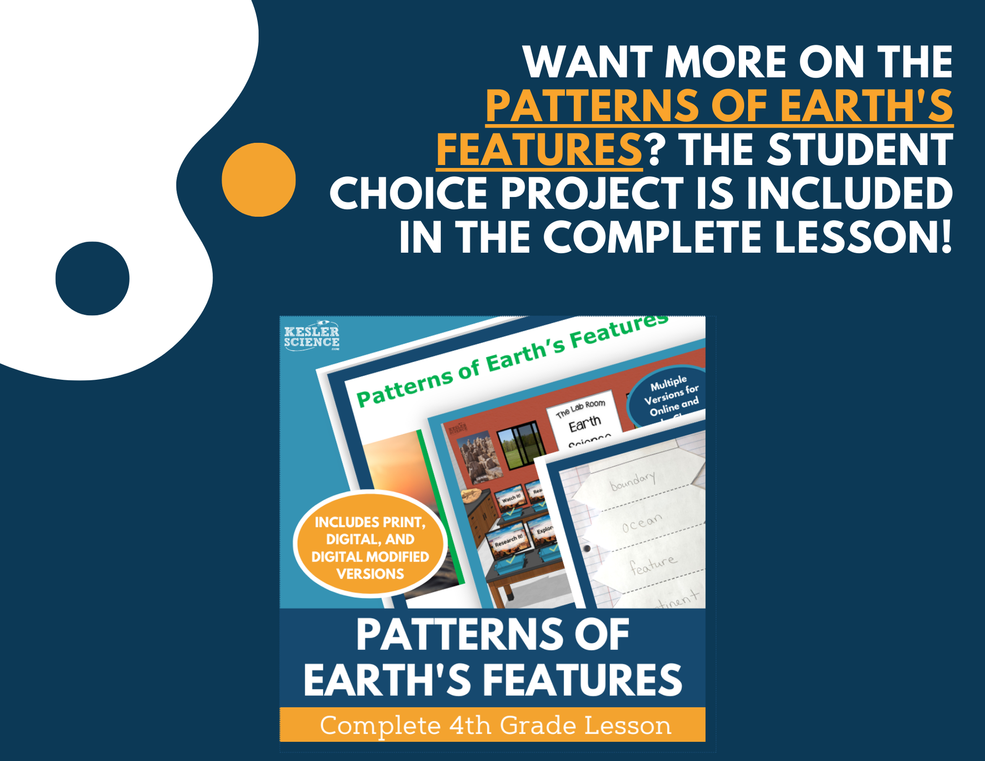 Patterns of Earth's Features - Student Choice Projects - 4th Grade