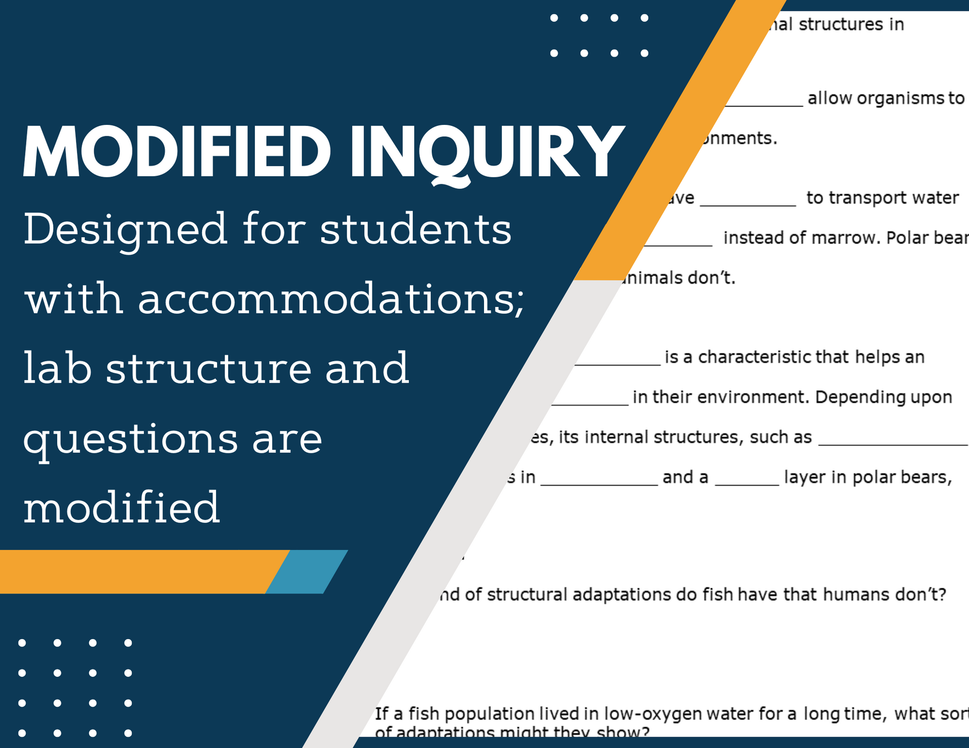 Adaptations and Internal Structures Inquiry Lab - MS 6-8 Science TEKS