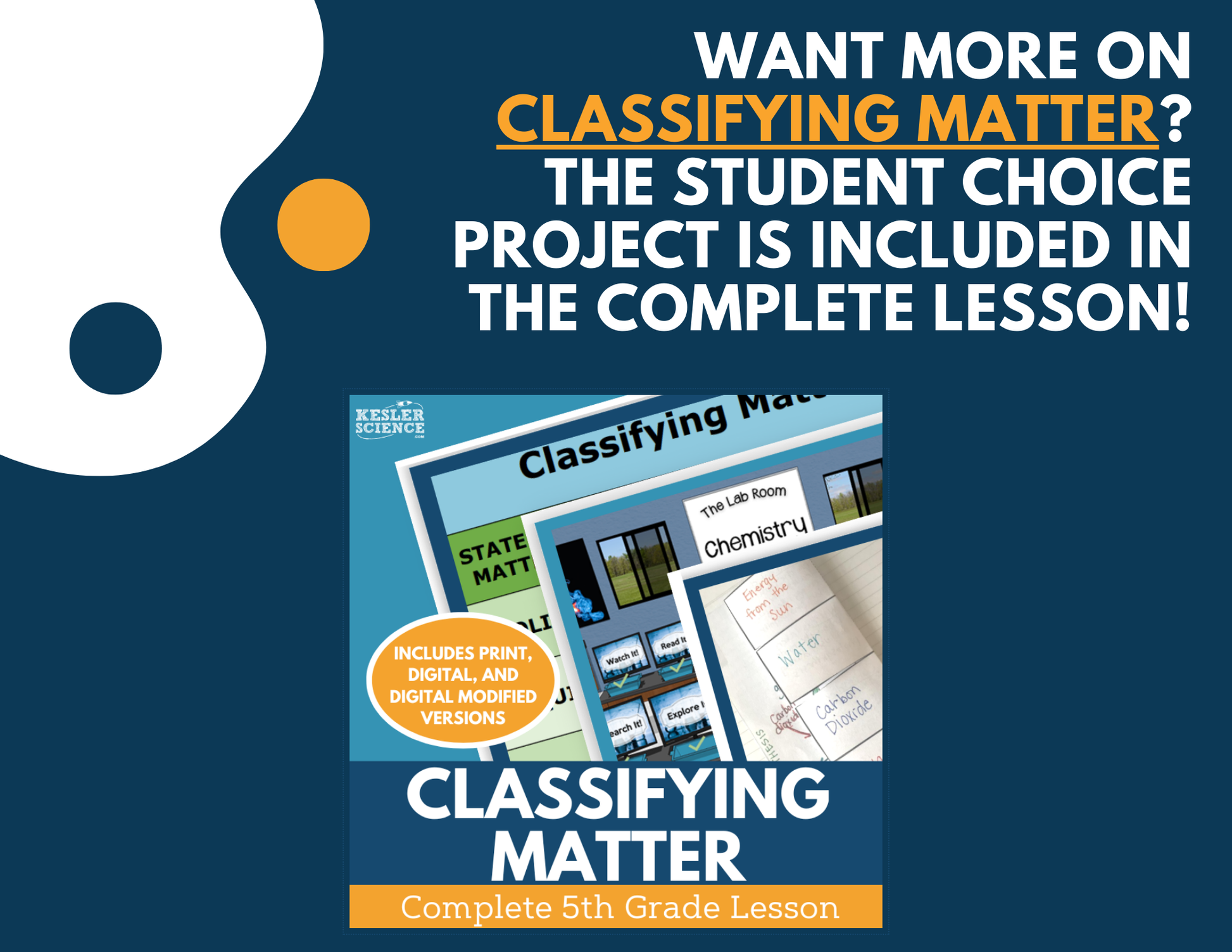 Classifying Matter - Student Choice Projects - 5th Grade