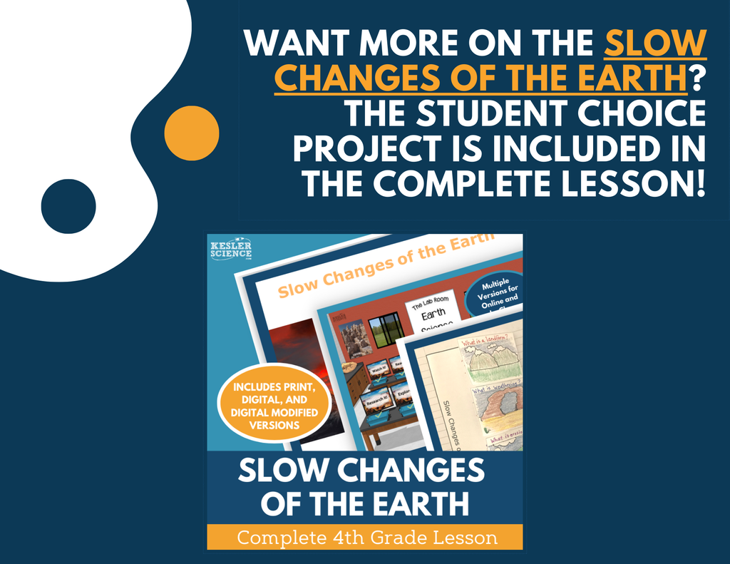 Slow Changes of the Earth - Student Choice Projects - 4th Grade